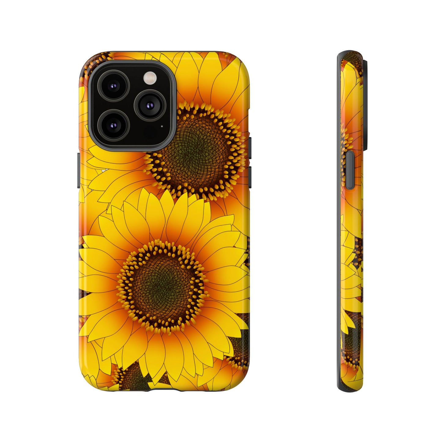 Sunflower Aesthetic Tough Phone Case - Bright Floral Art, Bold Yellow Sunflower Design, Compatible with iPhone, Galaxy, and Google Phones
