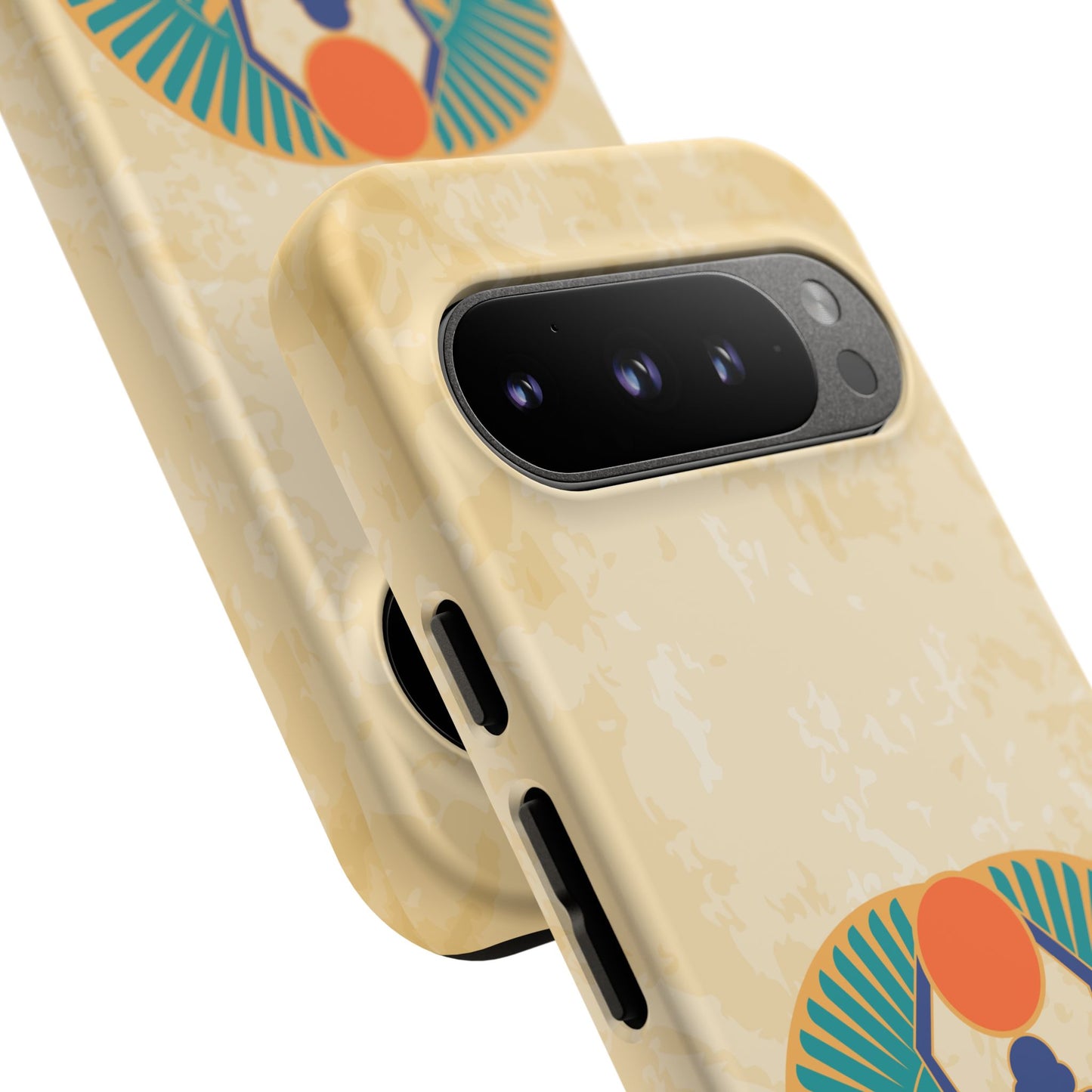 Ancient Egyptian Scarab Beetle Tough Phone Case - Symbol of Rebirth Design, Mythological Art, Compatible with iPhone, Galaxy, and Google