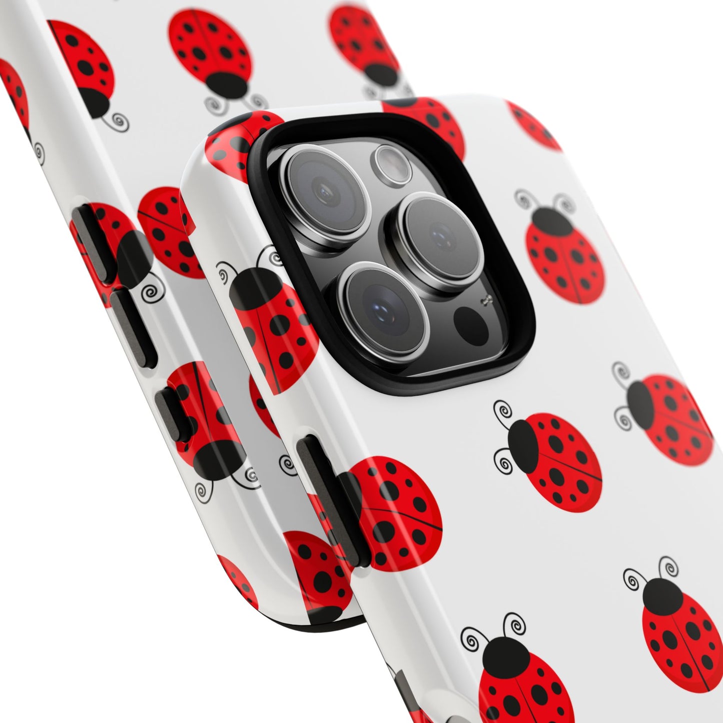 Ladybug Tough Phone Case - Cute Insect Aesthetic, Nature-Inspired Pattern Art, Compatible with iPhone, Galaxy, and Google Phones