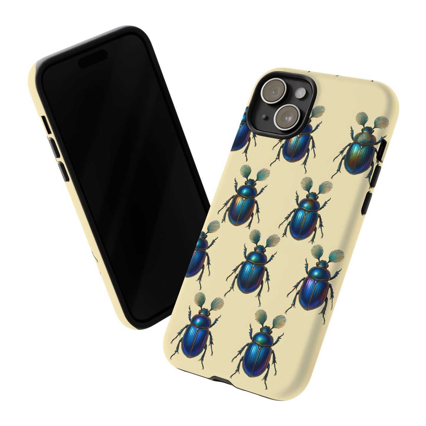 Beetle Tough Phone Case - Nature-Inspired Insect Art, Vintage Bug Pattern Design, Compatible with iPhone, Galaxy, and Google Phones