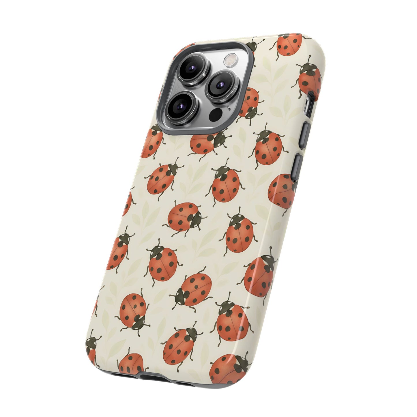 Ladybug Tough Phone Case - Cute Insect Aesthetic, Nature-Inspired Pattern Art, Compatible with iPhone, Galaxy, and Google Phones