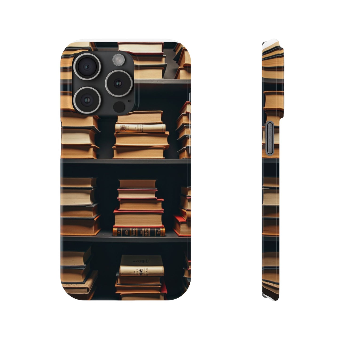 Bookshelf Slim Phone Cases, Literary Gift, Book Lover Accessory, School Supplies, Unique Phone Cover for Readers