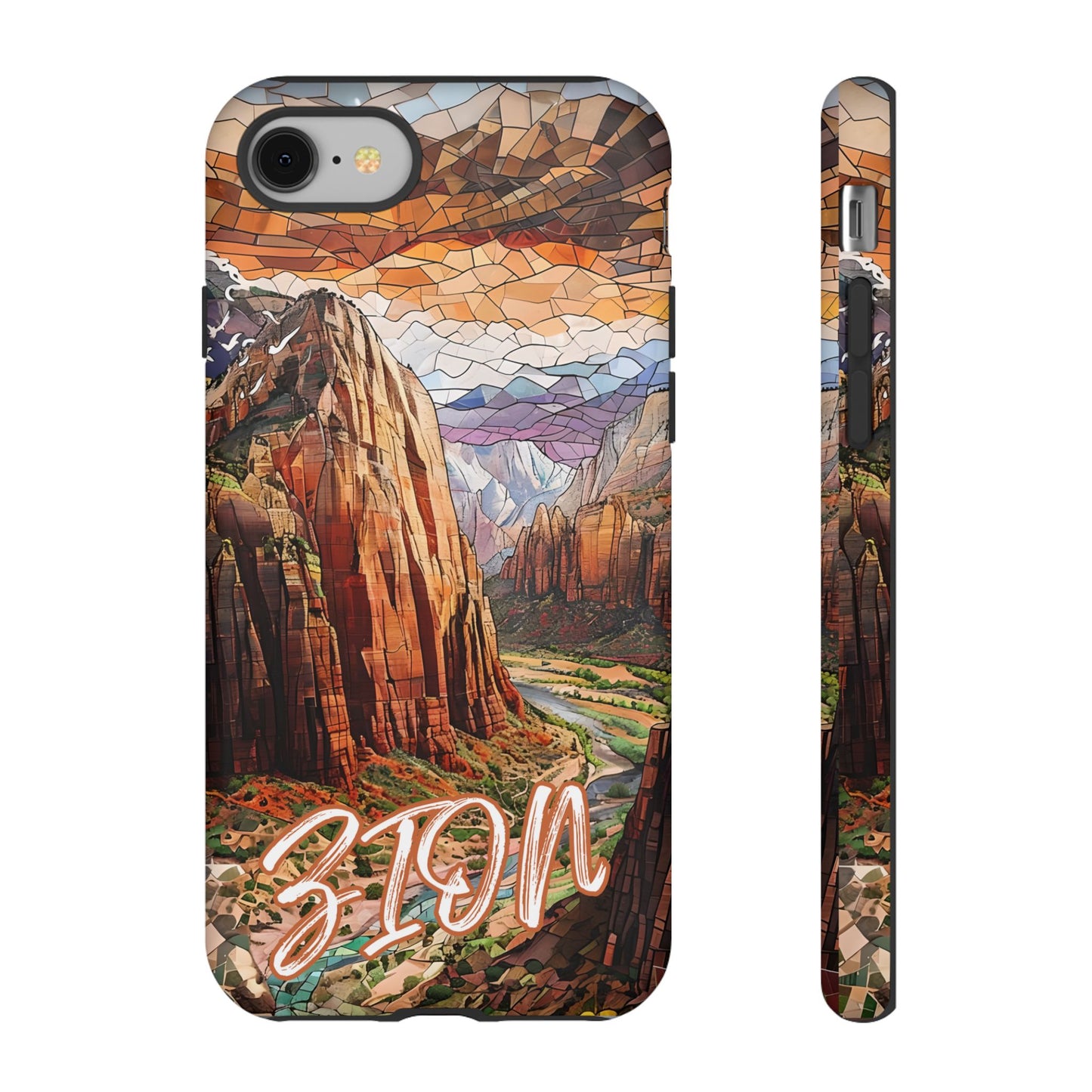 Zion National Park Utah Phone Case, Mosaic Phone Case, Mountain Nature Art, National Park Gift Scenic Canyons Cover Landscape Aesthetic Case