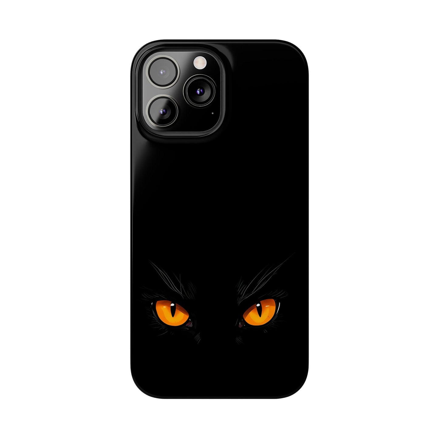 Black Cat Slim Phone Case - Gothic Halloween Aesthetic, Subtle Spookycore Aesthetic, Compatible with iPhone, Galaxy, and Google Phones