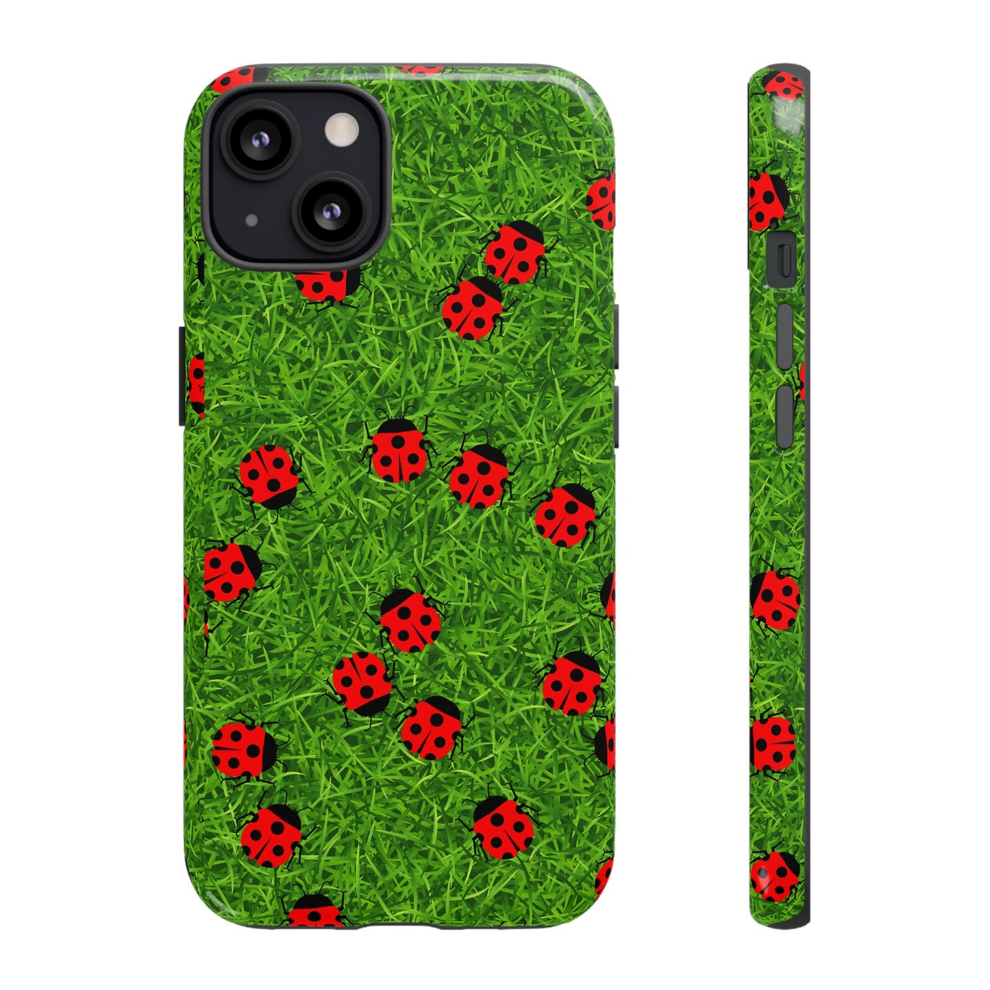 Ladybug Tough Phone Case - Cute Insect Aesthetic, Nature Pattern Art Design, Compatible with iPhone, Galaxy, and Google Phones