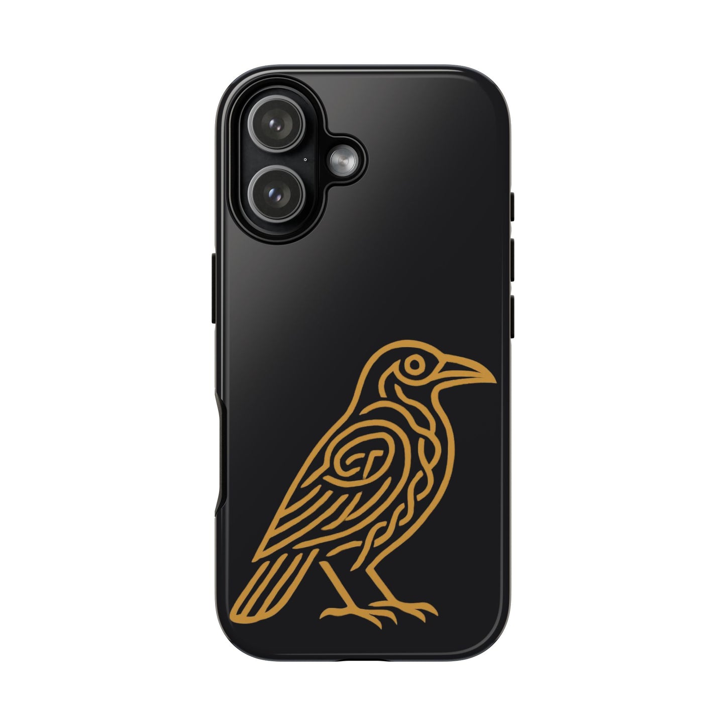 Celtic Raven Tough Phone Case, Irish Mythology Bird Design, Gold Raven iPhone Case, Gothic Celtic Symbol, Heritage Gift Idea