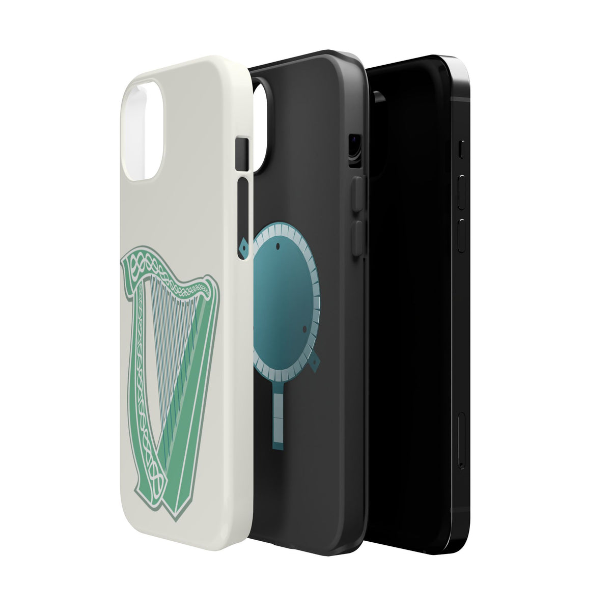 Irish Harp Magnetic Phone Case, Celtic Heritage Ireland Symbol Art Compatible with iPhone 17, 16, 15, 14, 13