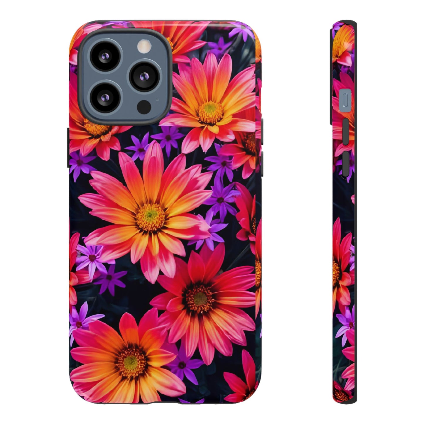 Bold Garden Flower Tough Phone Case - Colorful Floral Print, Bright Botanical Aesthetic, Compatible with iPhone, Galaxy, and Google Phones
