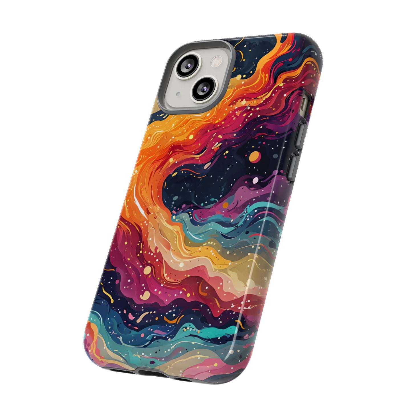 Cosmic Abstract Tough Phone Case, Galaxy Swirl, Psychedelic Space Art, Compatible with iPhone, Galaxy, Pixel