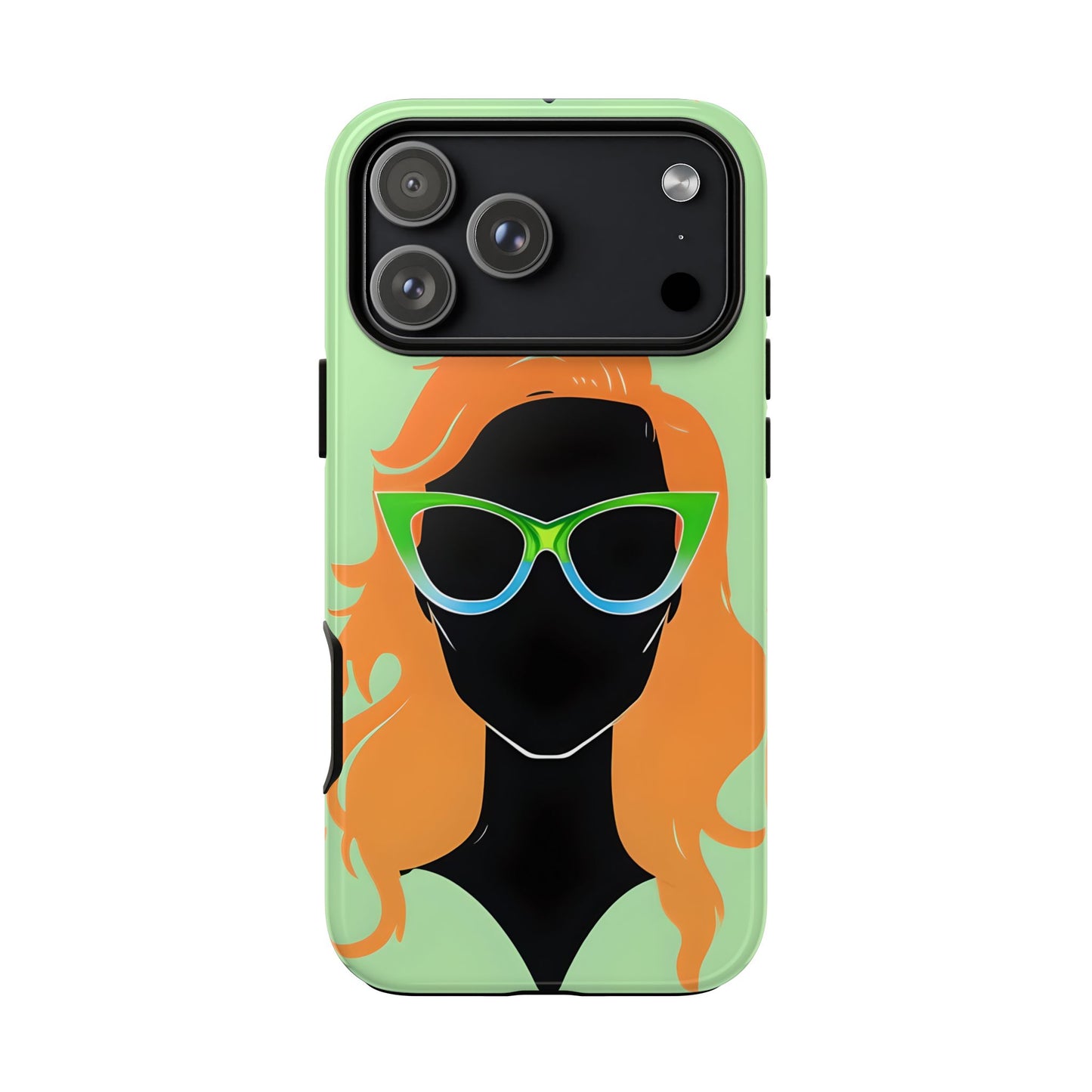 Ginger Woman Tough Phone Case, Irish Green Sunglasses Portrait, St Patricks Day Redhead Art Cover for iPhone Galaxy Google