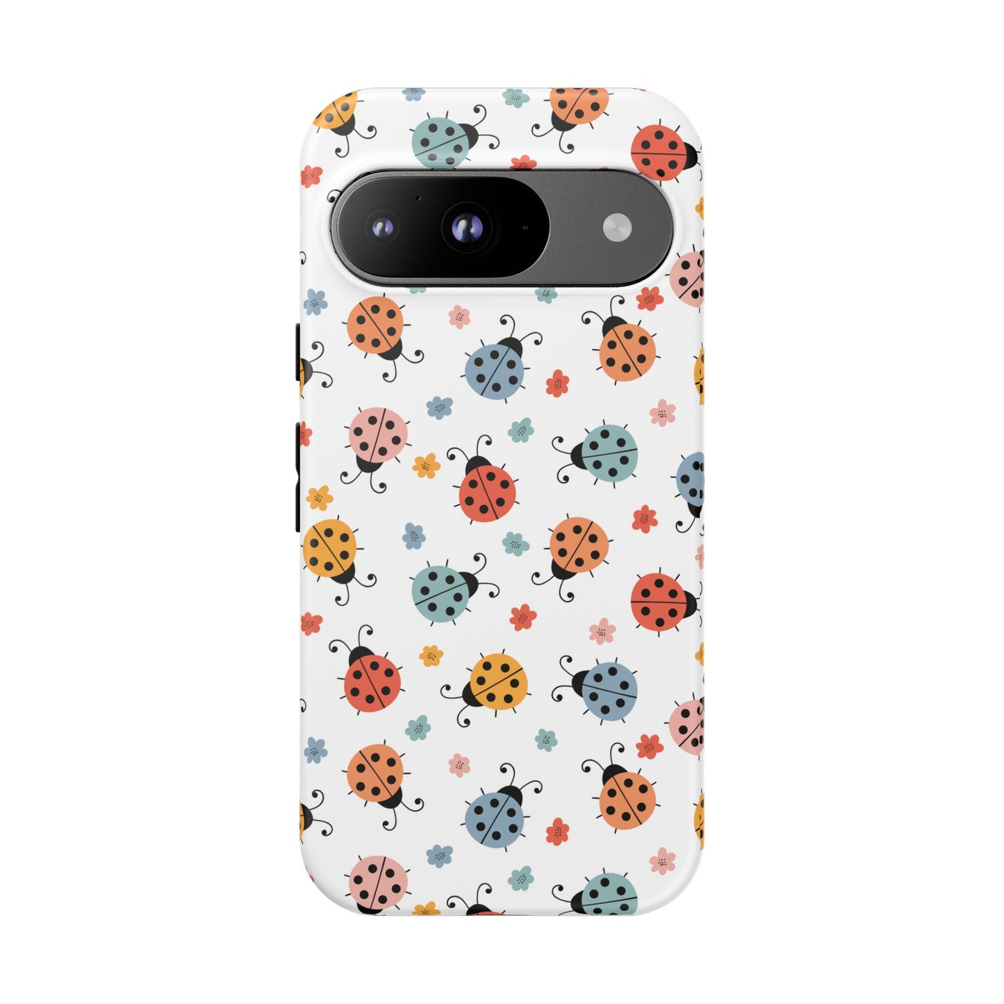 Ladybug Tough Phone Case - Cute Insect Aesthetic, Nature-Inspired Pattern Art, Compatible with iPhone, Galaxy, and Google Phones