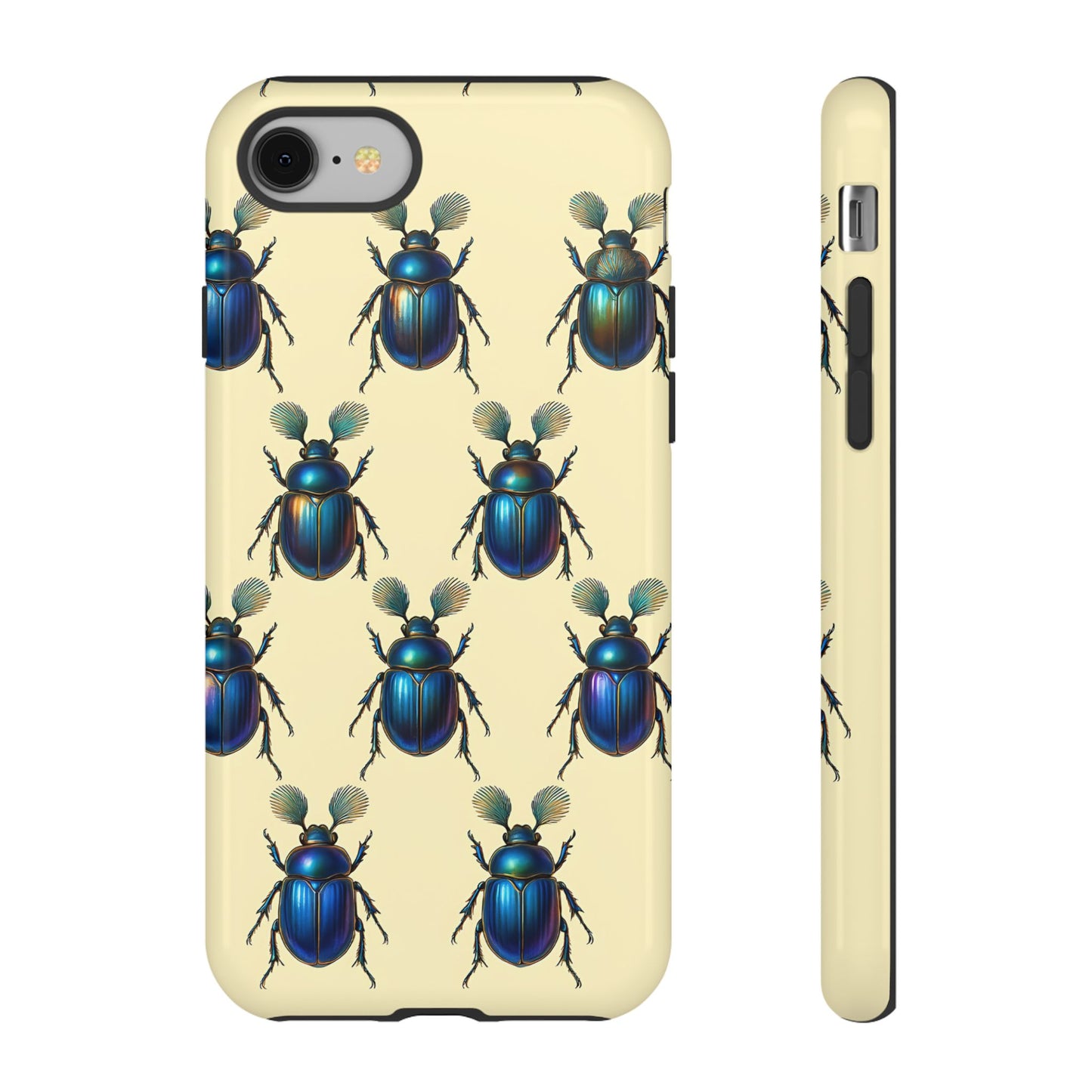 Beetle Tough Phone Case - Nature-Inspired Insect Art, Vintage Bug Pattern Design, Compatible with iPhone, Galaxy, and Google Phones