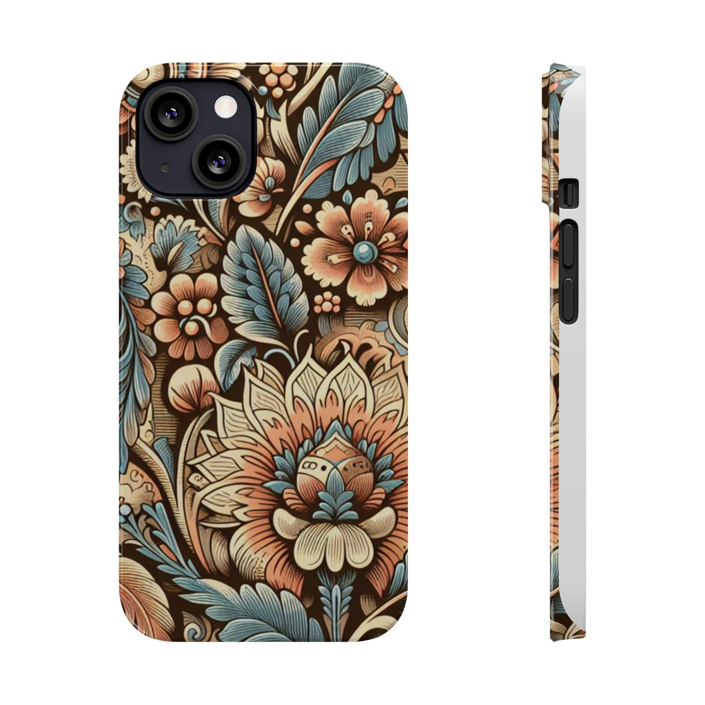 Floral Slim Phone Case, Boho Chic Phone Cover, Stylish Gift for Her, Spring and Summer Accessory, Trendy Phone Protector