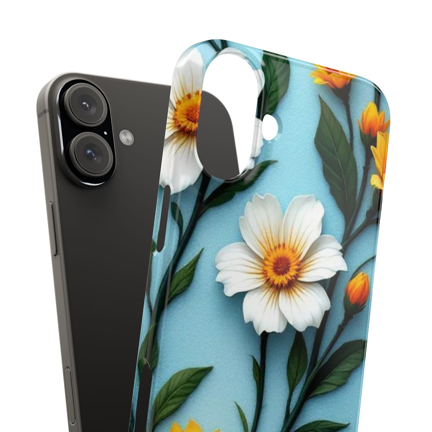 Floral Slim Phone Case, Smartphone Accessories, Gift for Her, Nature Lover Gift, Spring Decor, Cute Phone Cover