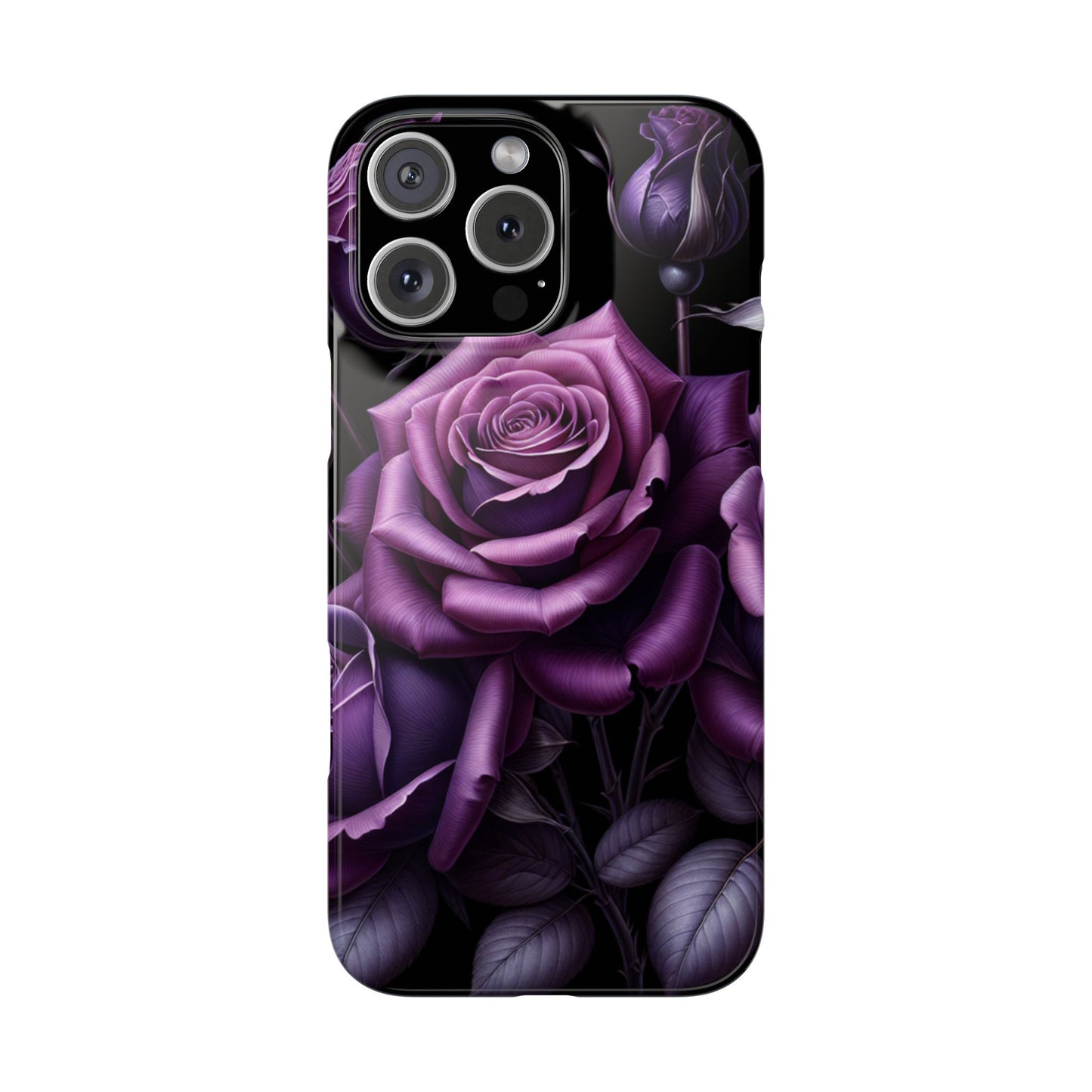 Purple Rose Slim Phone Cases, Floral Phone Cover, Elegant Smartphone Case, Gift for Her, Mother's Day Accessories