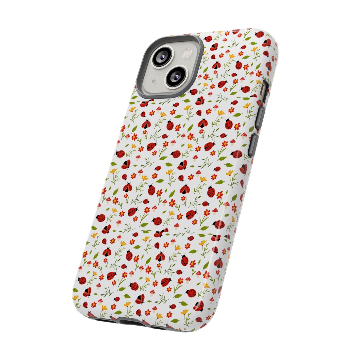 Ladybug Tough Phone Case - Cute Insect Aesthetic, Nature-Inspired Pattern Art, Compatible with iPhone, Galaxy, and Google Phones