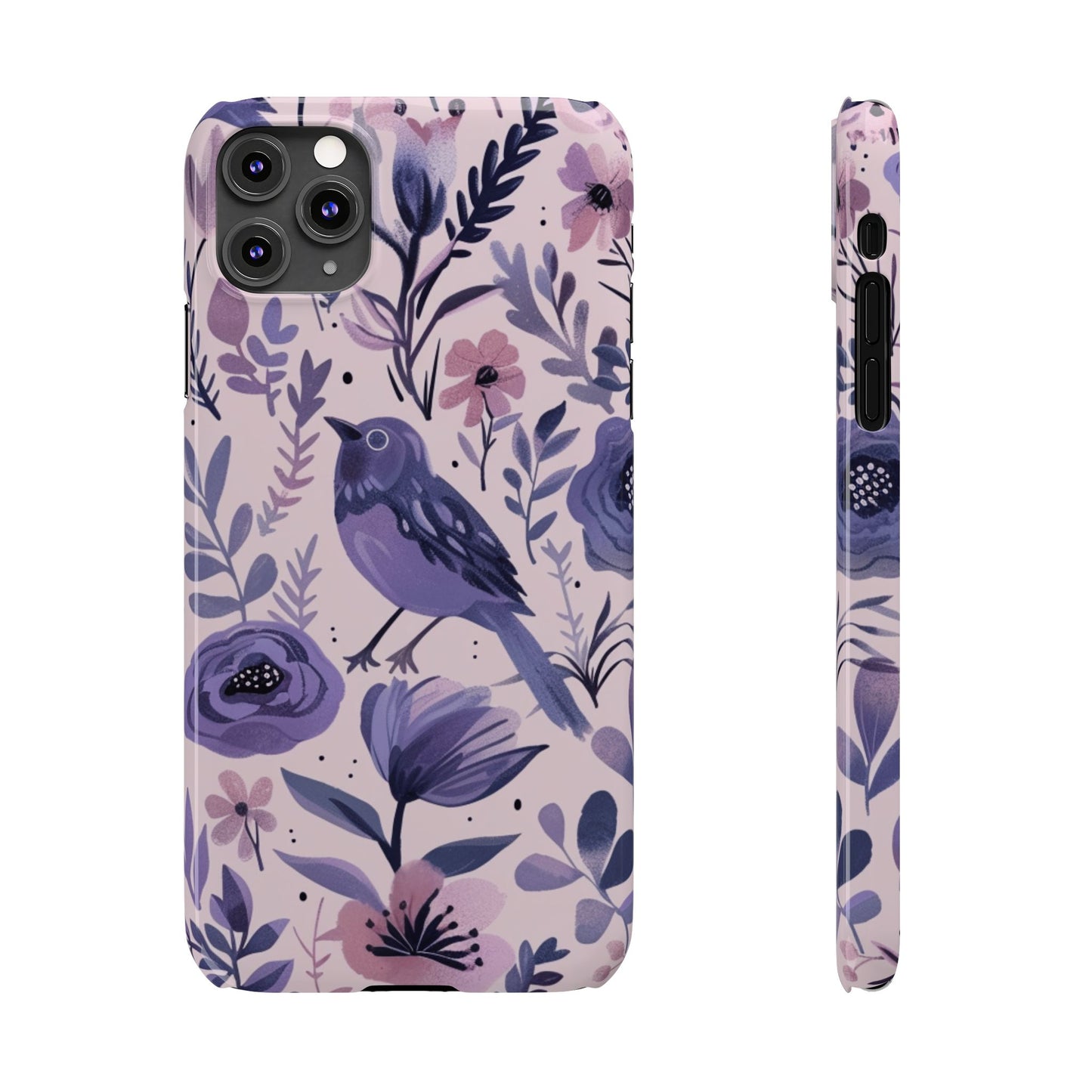 Floral Bird Slim Phone Case, Elegant Phone Cover, Cute Gift for Bird Lovers, Spring Vibes, Nature-Inspired