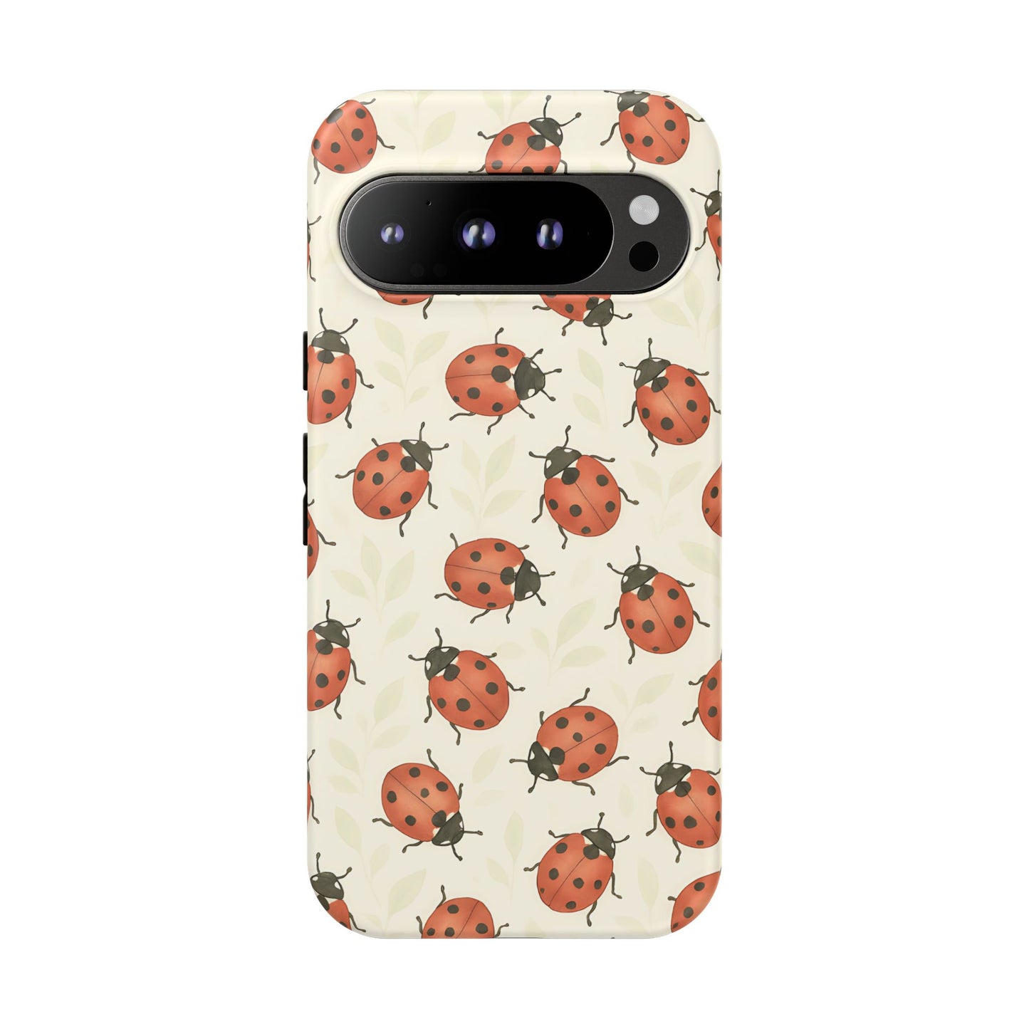 Ladybug Tough Phone Case - Cute Insect Aesthetic, Nature-Inspired Pattern Art, Compatible with iPhone, Galaxy, and Google Phones
