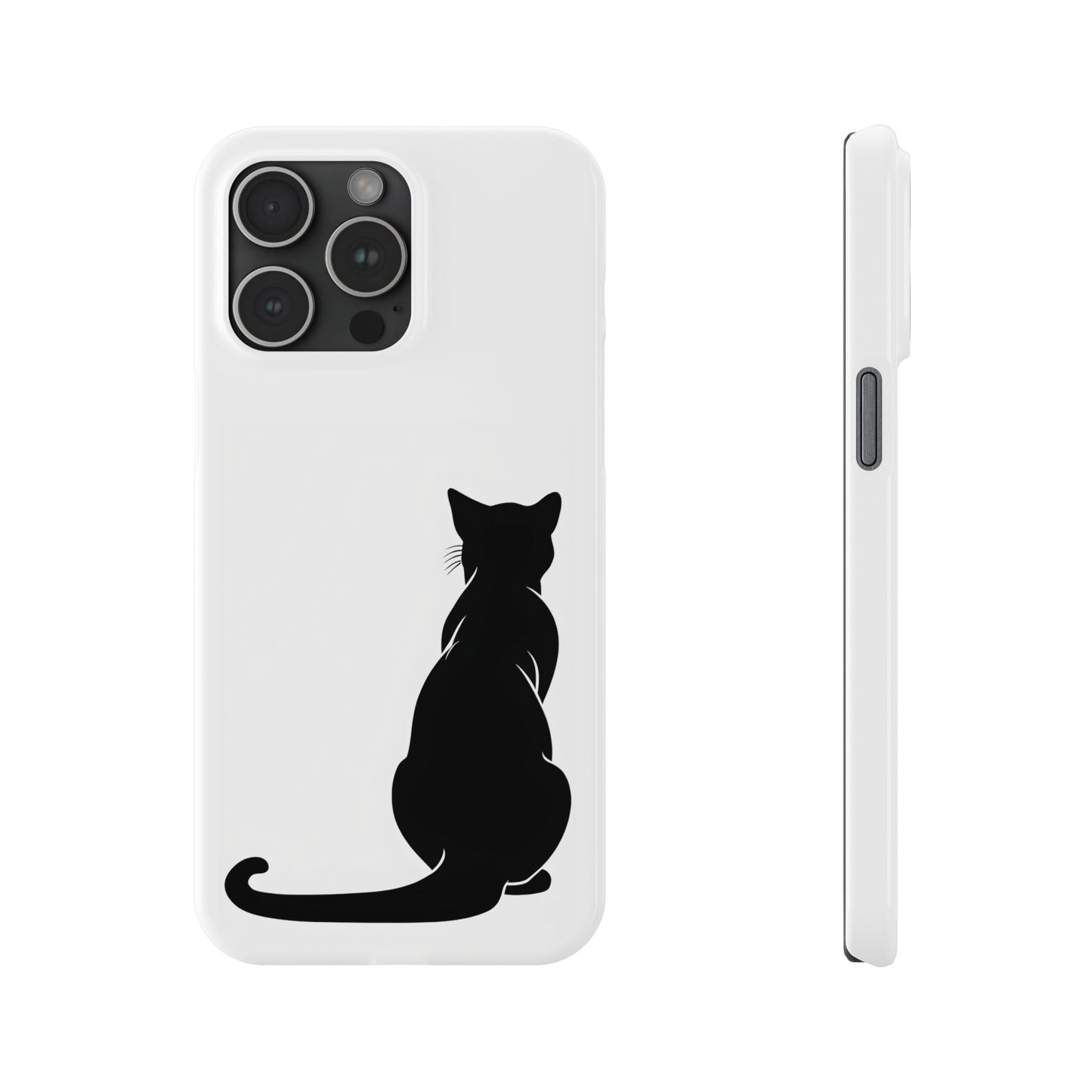 Black Cat Halloween Slim Phone Case Coquette, Creepy Cute Gift for Her, Goth Coquette Spooky Case, Compatible with iPhone, Galaxy, Google