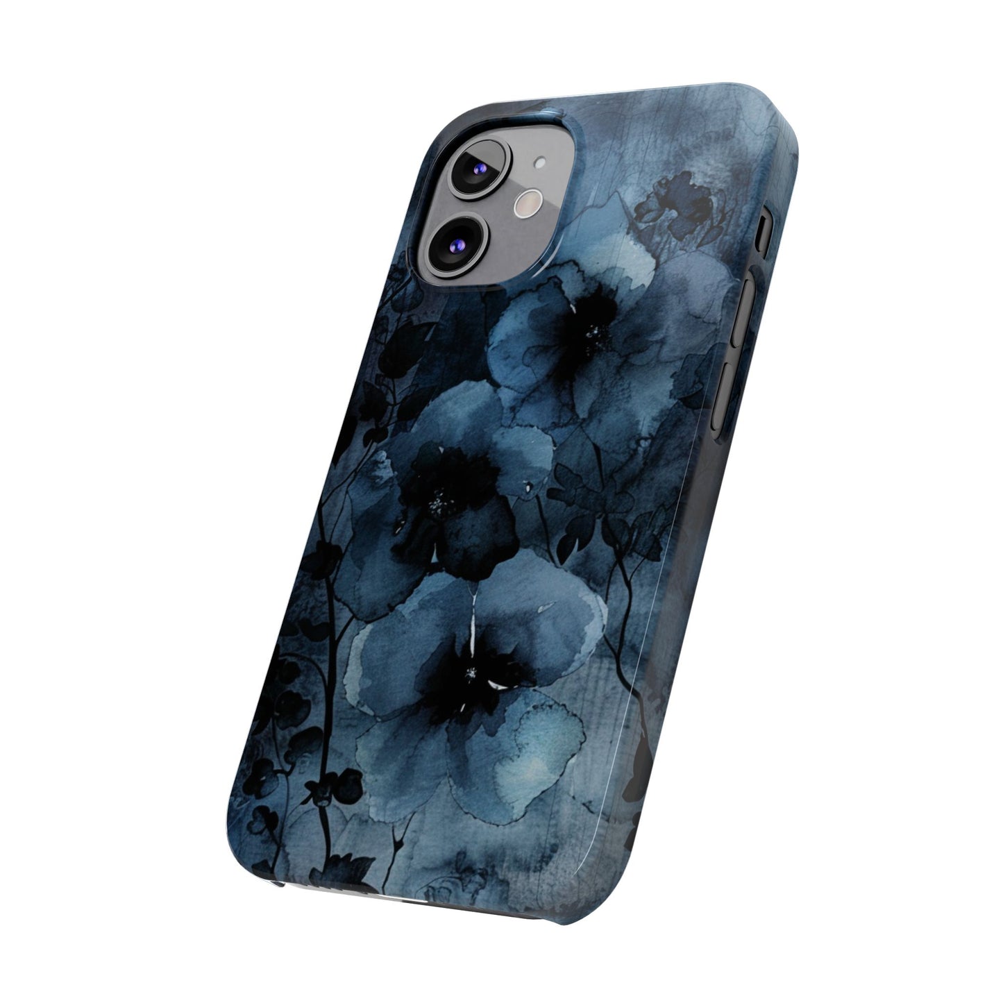 Elegant Floral Slim Phone Cases | Trendy Phone Cover, Blue Flower Design, Gift for Her, Stylish Mobile Case, Floral Accessories