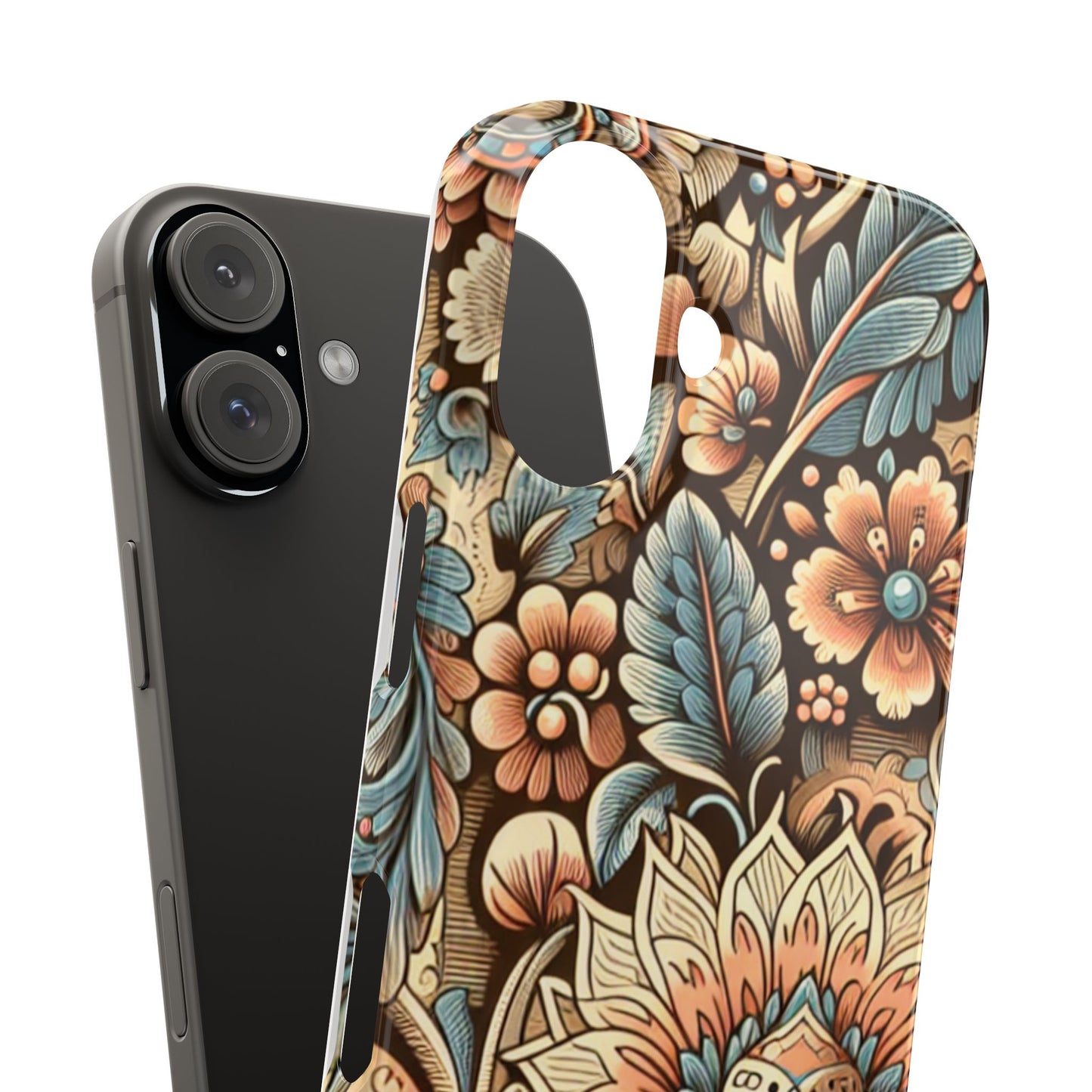 Floral Slim Phone Case, Boho Chic Phone Cover, Stylish Gift for Her, Spring and Summer Accessory, Trendy Phone Protector