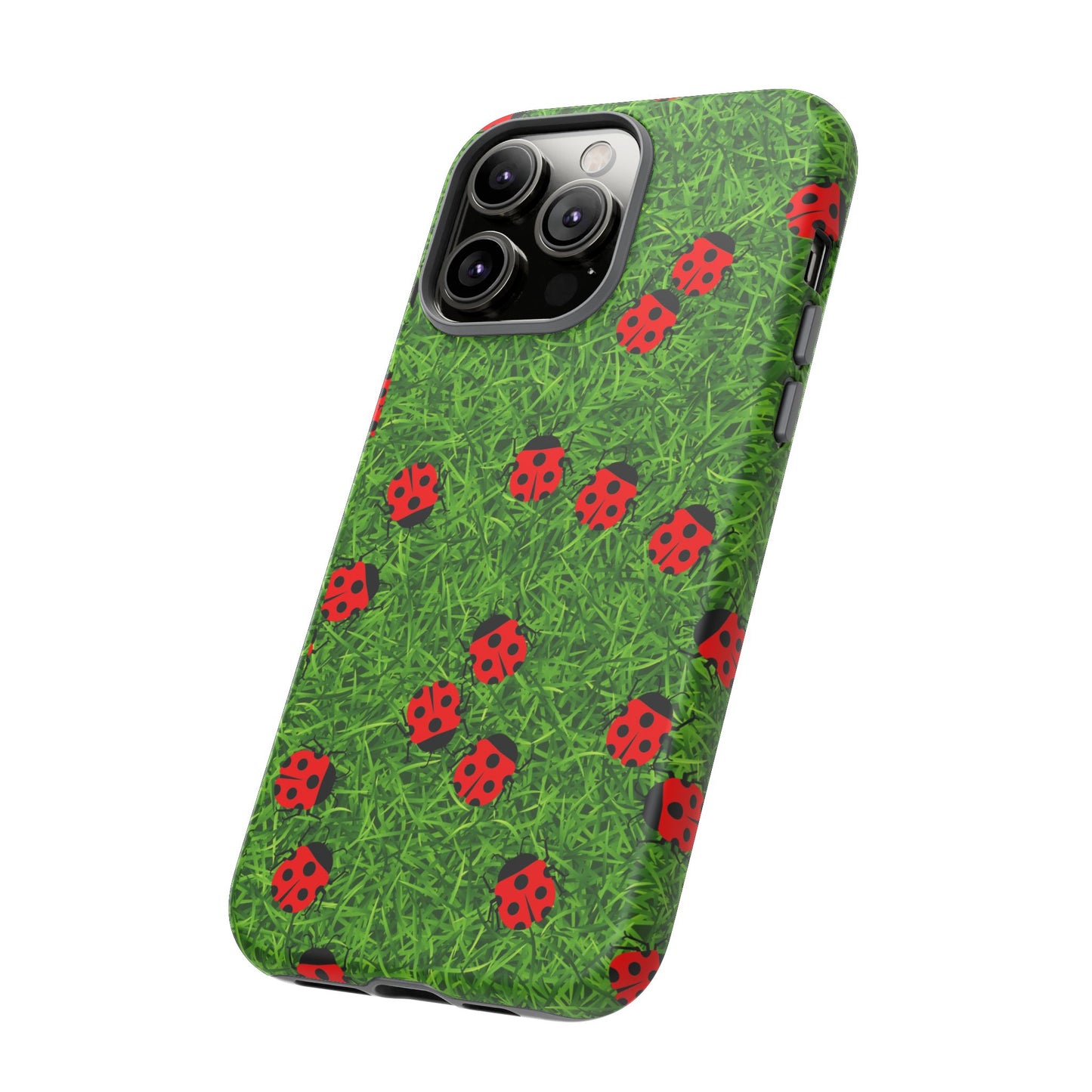 Ladybug Tough Phone Case - Cute Insect Aesthetic, Nature Pattern Art Design, Compatible with iPhone, Galaxy, and Google Phones