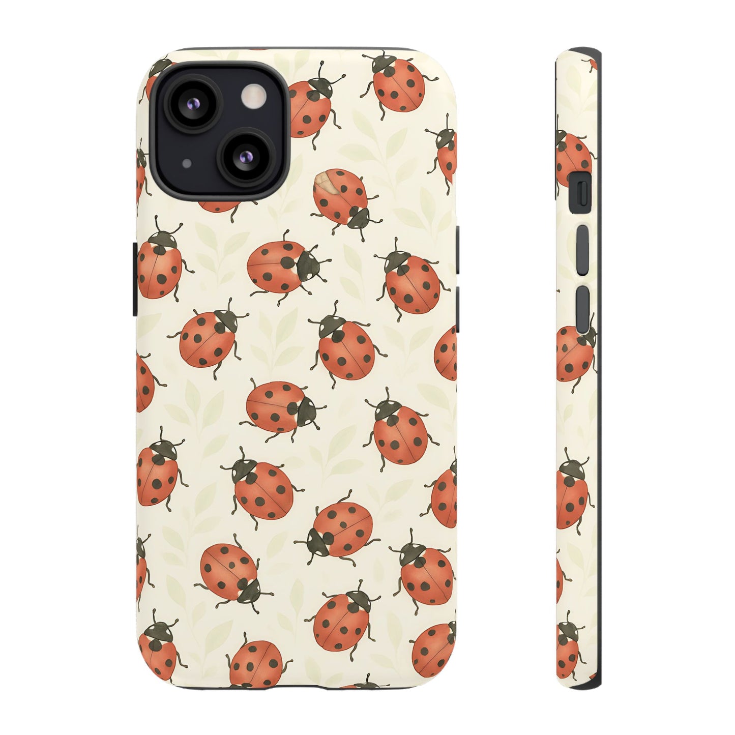 Ladybug Tough Phone Case - Cute Insect Aesthetic, Nature-Inspired Pattern Art, Compatible with iPhone, Galaxy, and Google Phones