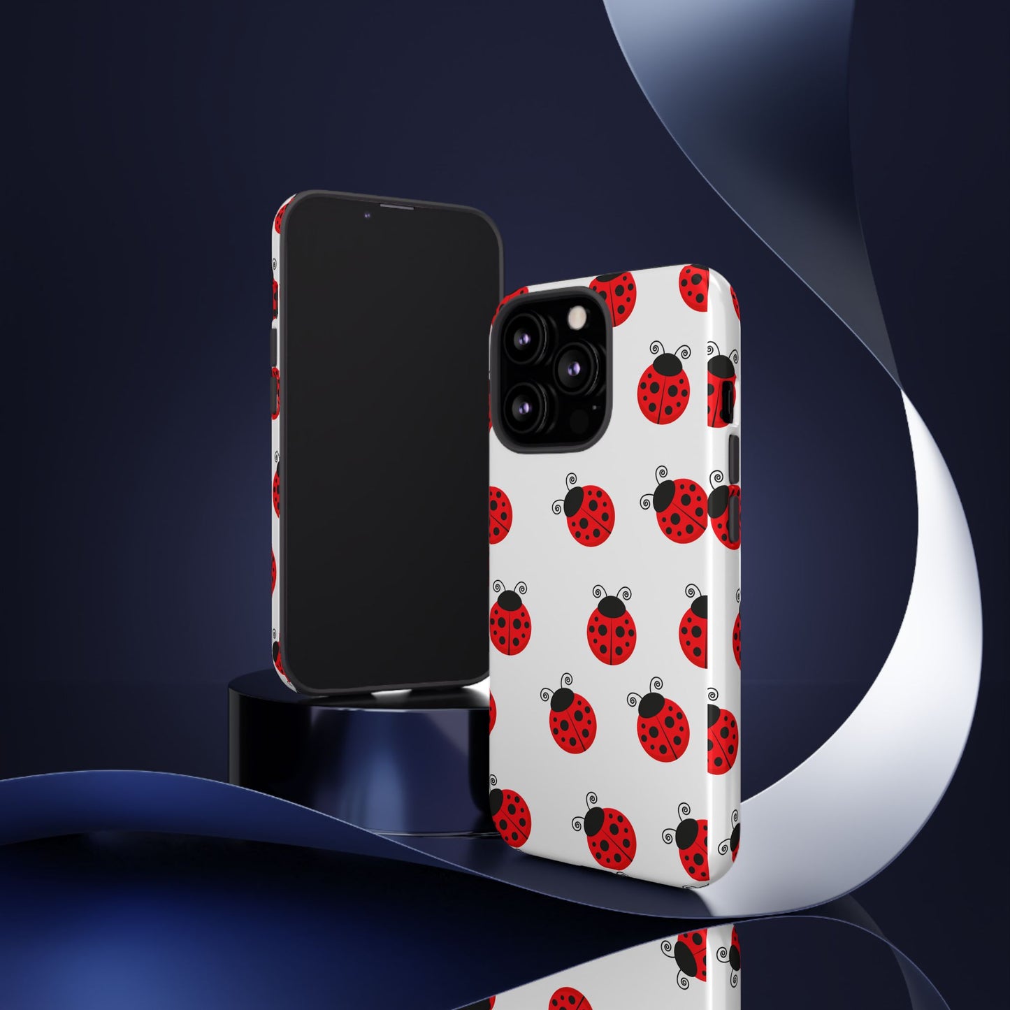 Ladybug Tough Phone Case - Cute Insect Aesthetic, Nature-Inspired Pattern Art, Compatible with iPhone, Galaxy, and Google Phones