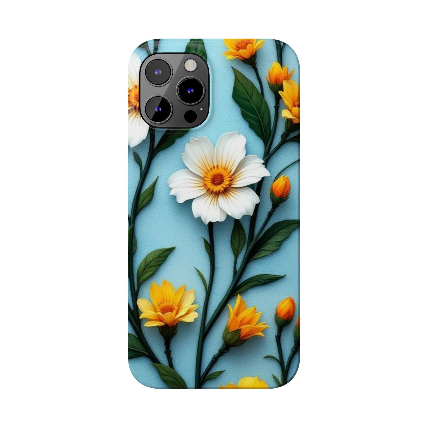 Floral Slim Phone Case, Smartphone Accessories, Gift for Her, Nature Lover Gift, Spring Decor, Cute Phone Cover
