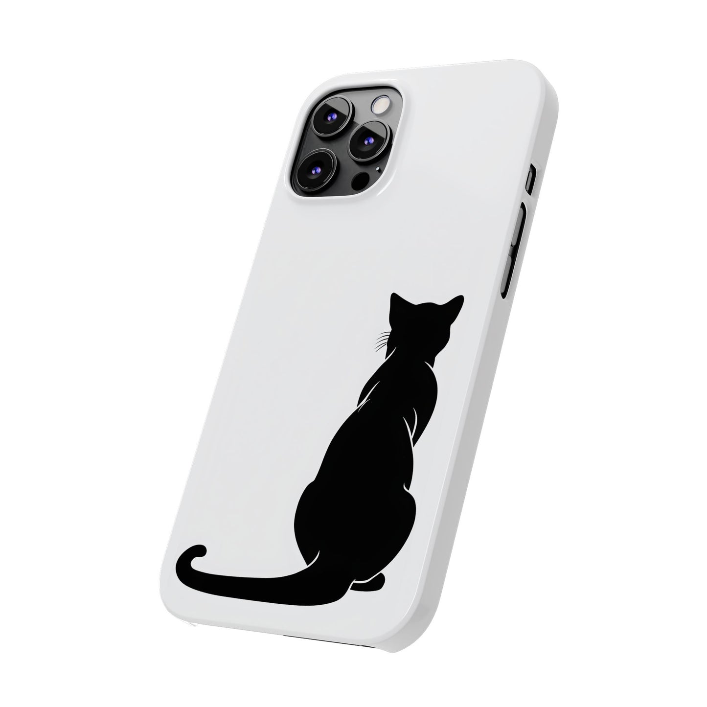 Black Cat Halloween Slim Phone Case Coquette, Creepy Cute Gift for Her, Goth Coquette Spooky Case, Compatible with iPhone, Galaxy, Google