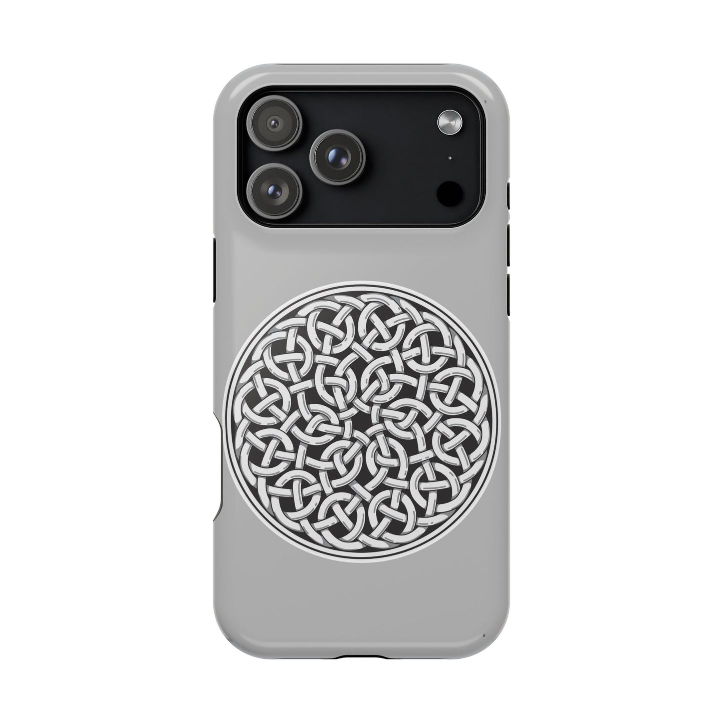 Celtic Knot Magnetic Phone Case, Silver Medallion Design, St. Patrick Phone Cover Compatible with iPhone 17, 16, 15, 14, 13