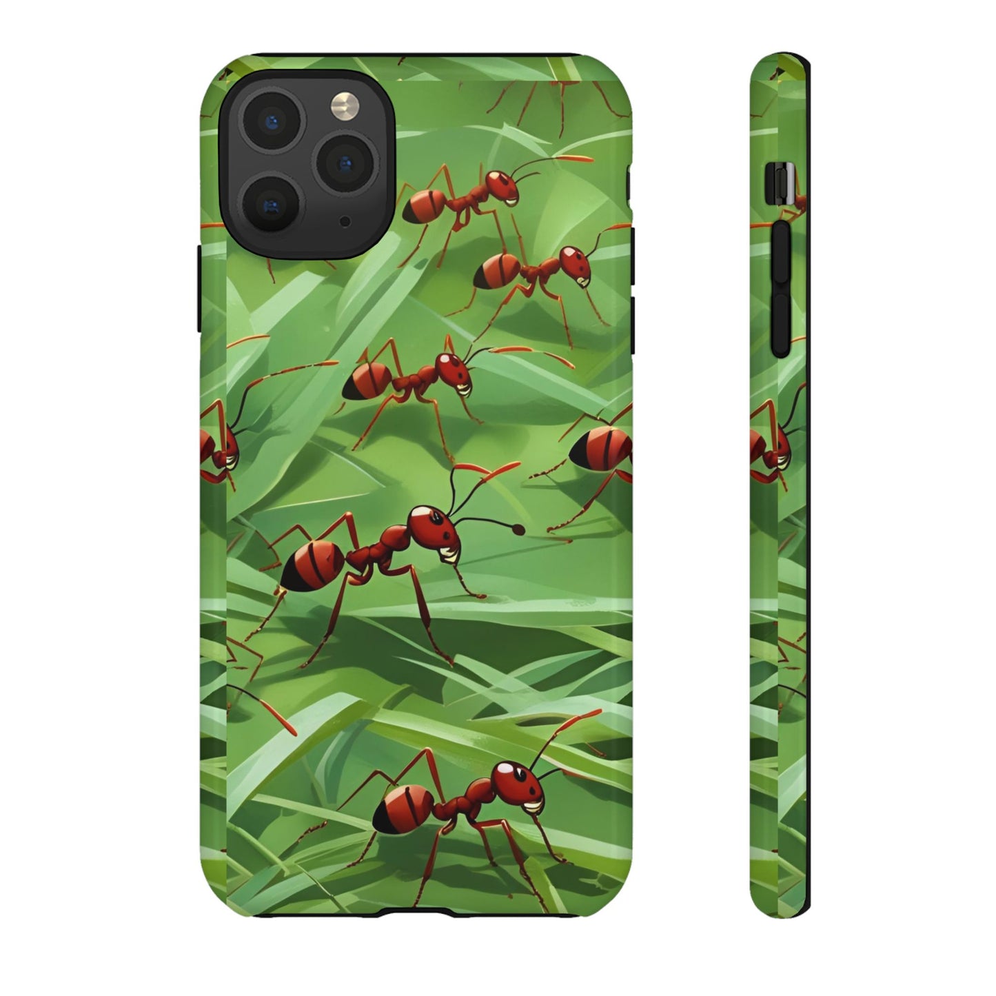 Marching Ant Pattern Tough Phone Case - Realistic Insect Art, Minimalist Nature Aesthetic, Compatible with iPhone, Galaxy, and Google Phones