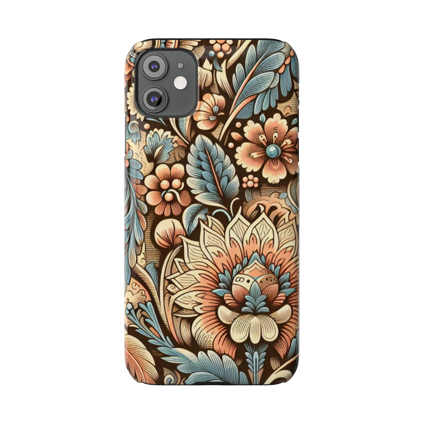 Floral Slim Phone Case, Boho Chic Phone Cover, Stylish Gift for Her, Spring and Summer Accessory, Trendy Phone Protector