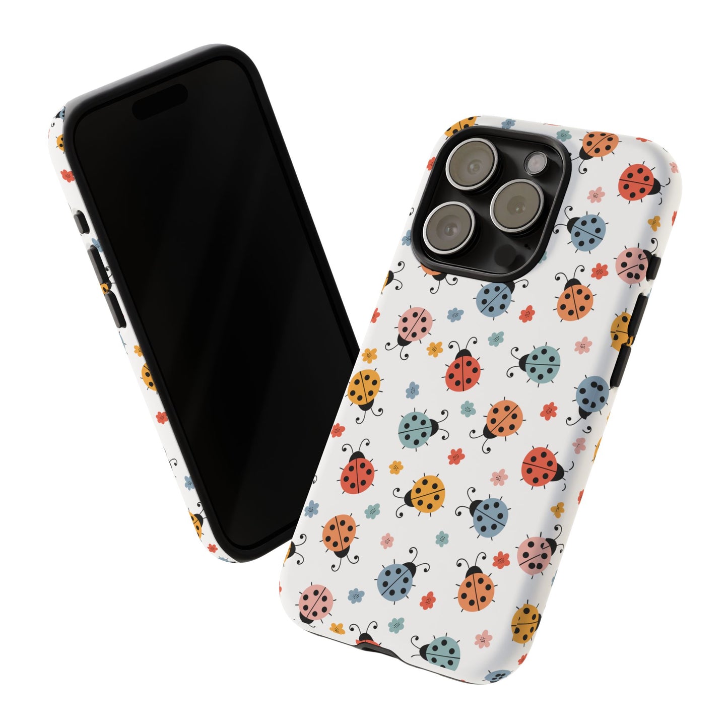 Ladybug Tough Phone Case - Cute Insect Aesthetic, Nature-Inspired Pattern Art, Compatible with iPhone, Galaxy, and Google Phones