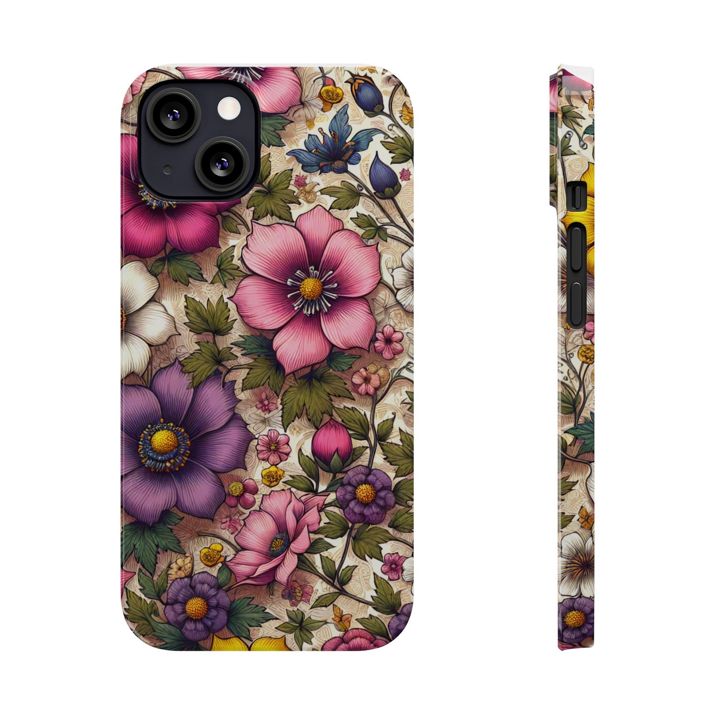 Floral Slim Phone Case - Vibrant Flower Design, Unique Floral iPhone Cover, Flower Phone Case, Gift for Her, Stylish Accessories