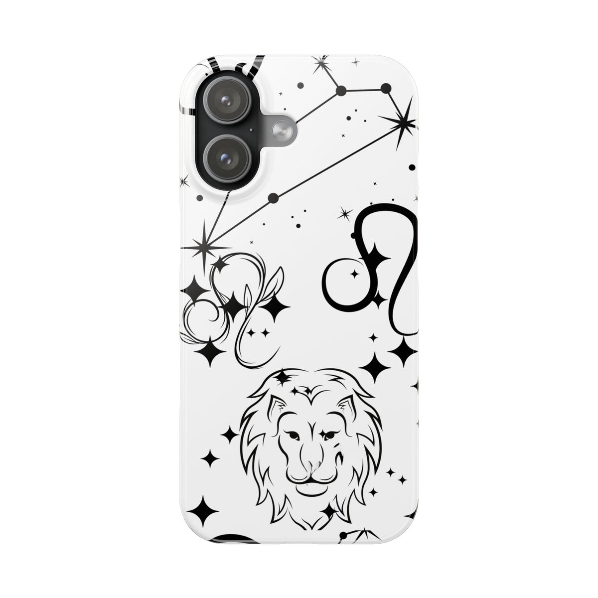 Leo Zodiac Slim Phone Case, Astrology Gift for Her, Celestial Star Sign Cover, Compatible with iPhone 17, 16, 15, 14, 13, 12, 11