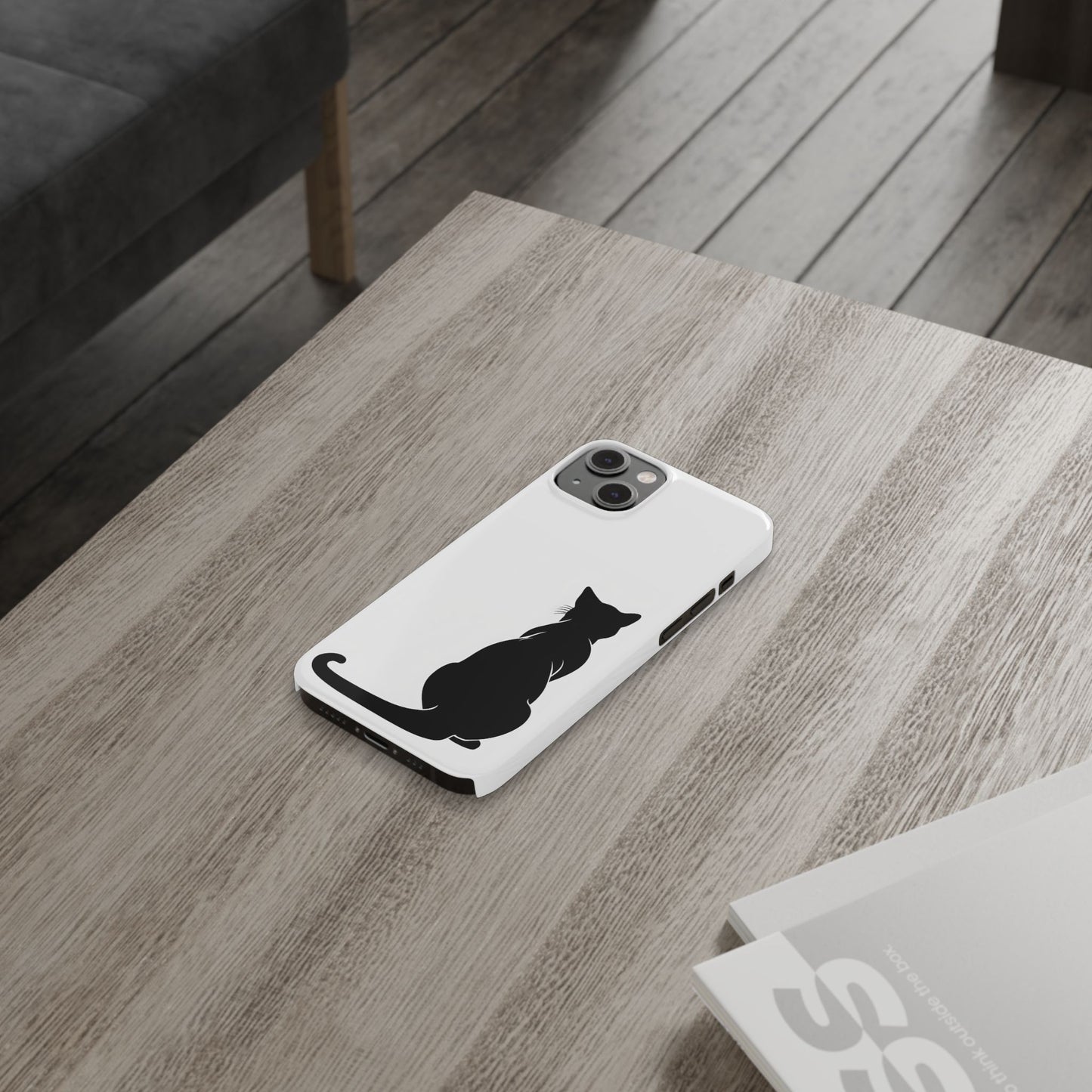 Black Cat Halloween Slim Phone Case Coquette, Creepy Cute Gift for Her, Goth Coquette Spooky Case, Compatible with iPhone, Galaxy, Google