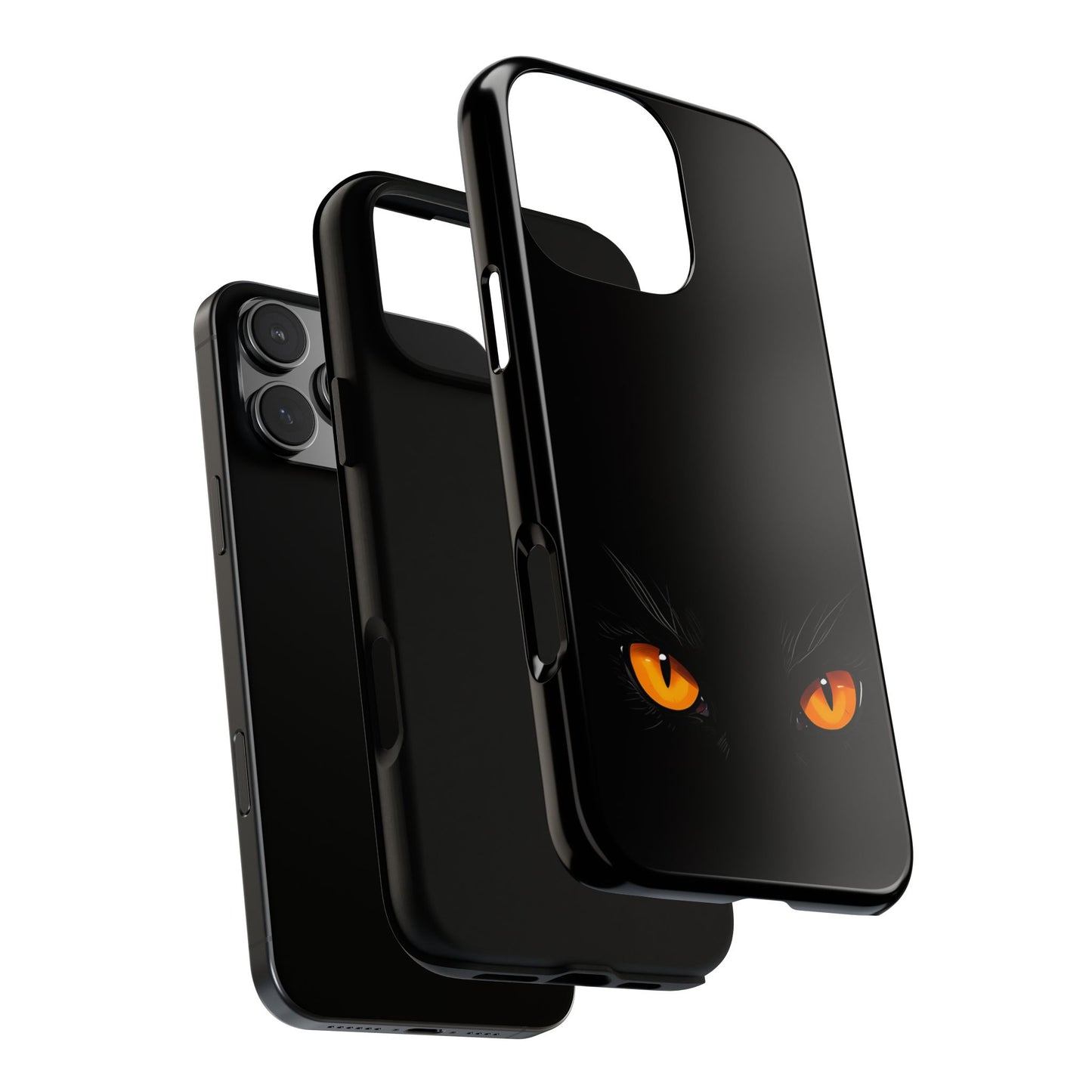 Black Cat Tough Phone Case - Gothic Halloween Aesthetic, Subtle Spookycore Aesthetic, Compatible with iPhone, Galaxy, and Google Phones