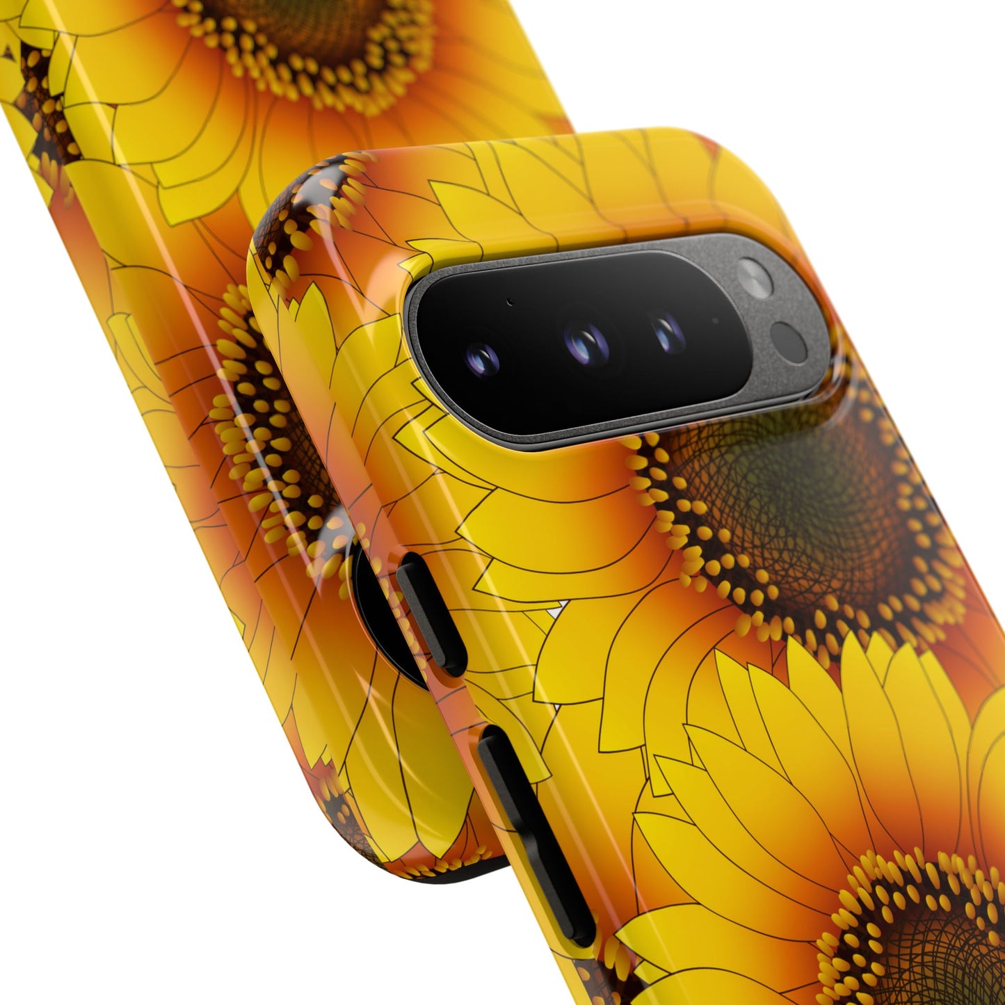 Sunflower Aesthetic Tough Phone Case - Bright Floral Art, Bold Yellow Sunflower Design, Compatible with iPhone, Galaxy, and Google Phones
