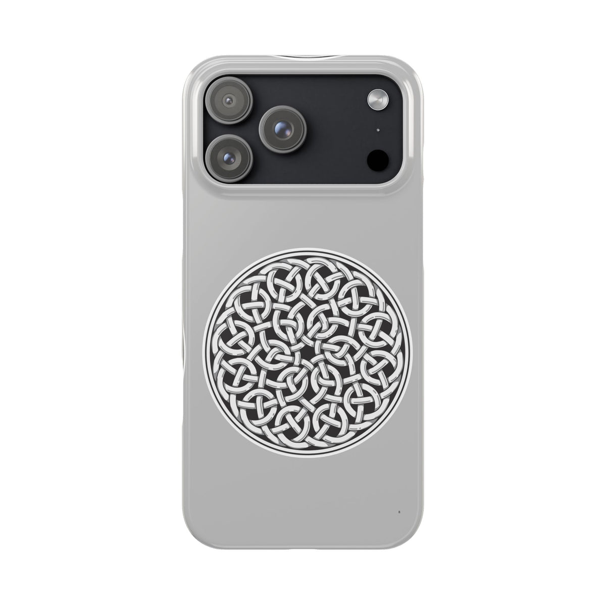 Celtic Knot Slim Phone Case, Silver Medallion Design, St. Patrick Phone Cover Compatible with iPhone 17, 16, 15, 14, 13, 12, 11