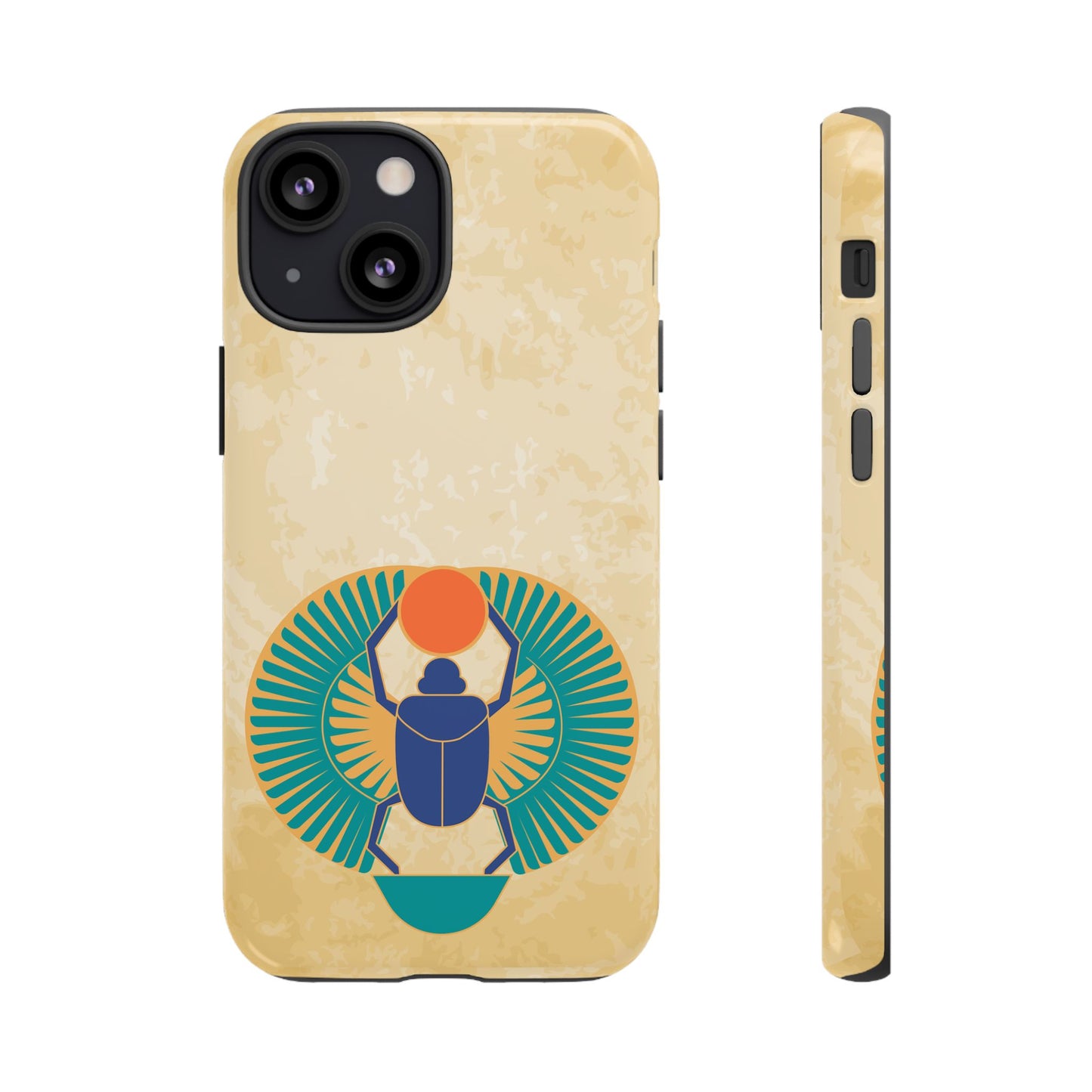 Ancient Egyptian Scarab Beetle Tough Phone Case - Symbol of Rebirth Design, Mythological Art, Compatible with iPhone, Galaxy, and Google
