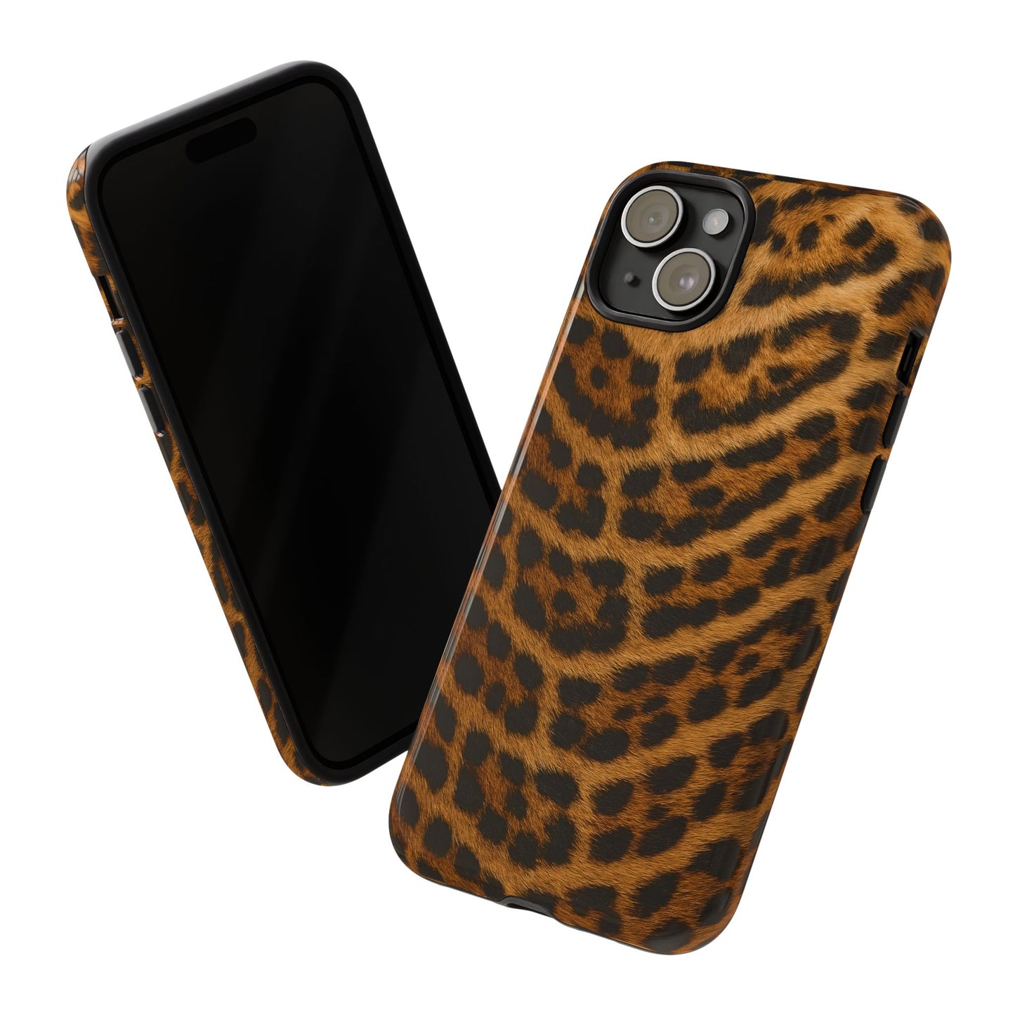Leopard Print Tough Phone Case, Animal Print, Protective Wild Fur Style Cover Compatible with iPhone 17, 16, 15, 14, 13, Galaxy, Google