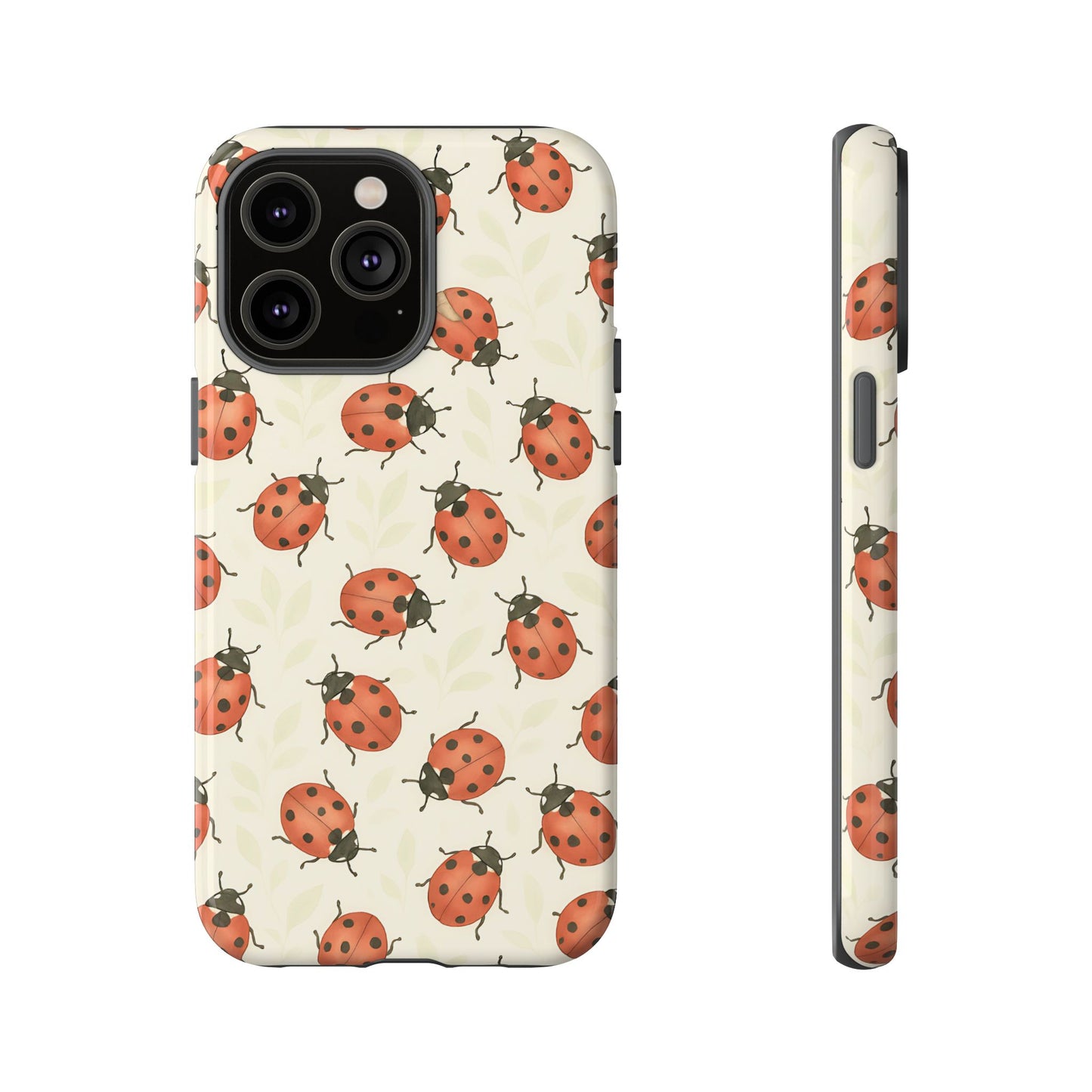 Ladybug Tough Phone Case - Cute Insect Aesthetic, Nature-Inspired Pattern Art, Compatible with iPhone, Galaxy, and Google Phones