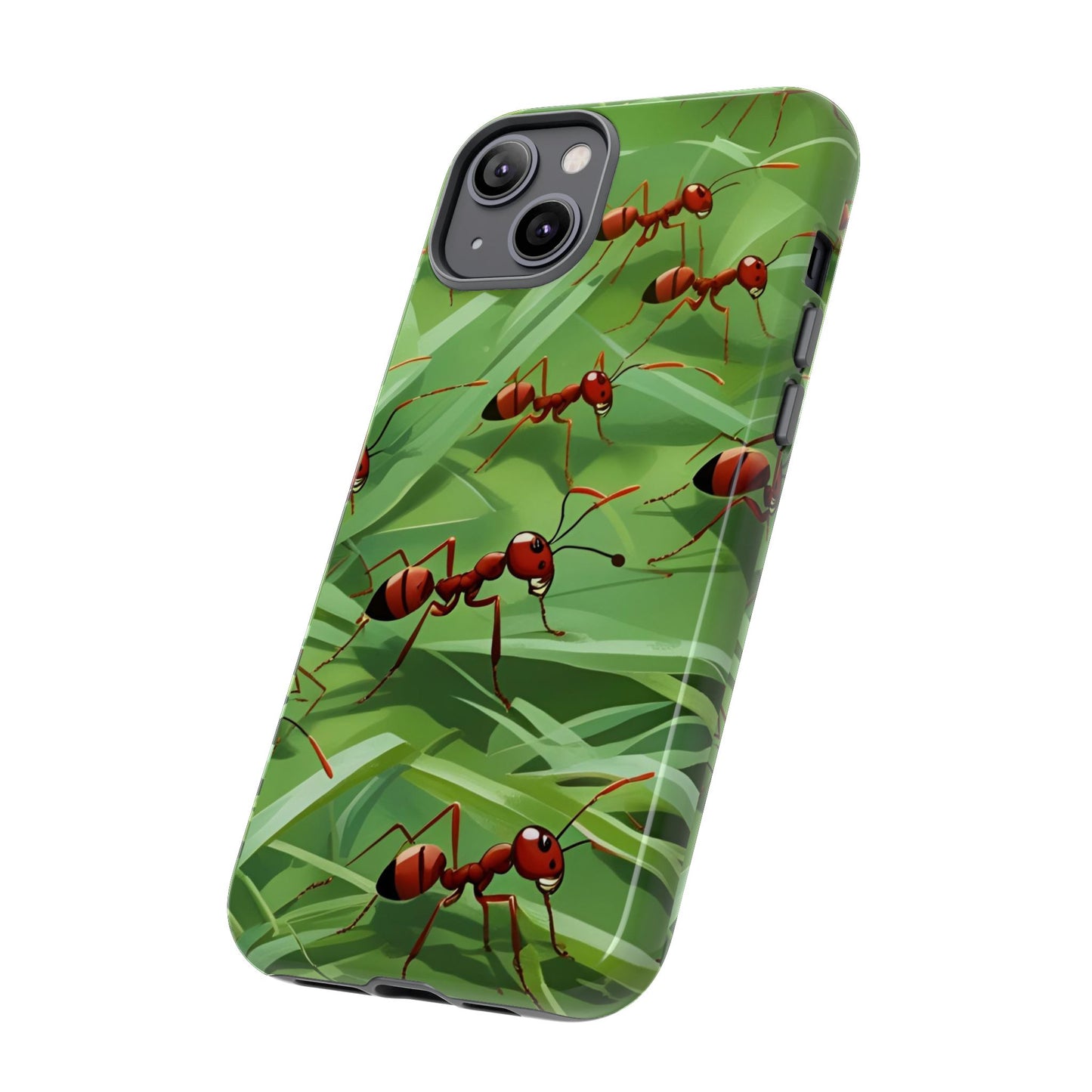 Marching Ant Pattern Tough Phone Case - Realistic Insect Art, Minimalist Nature Aesthetic, Compatible with iPhone, Galaxy, and Google Phones