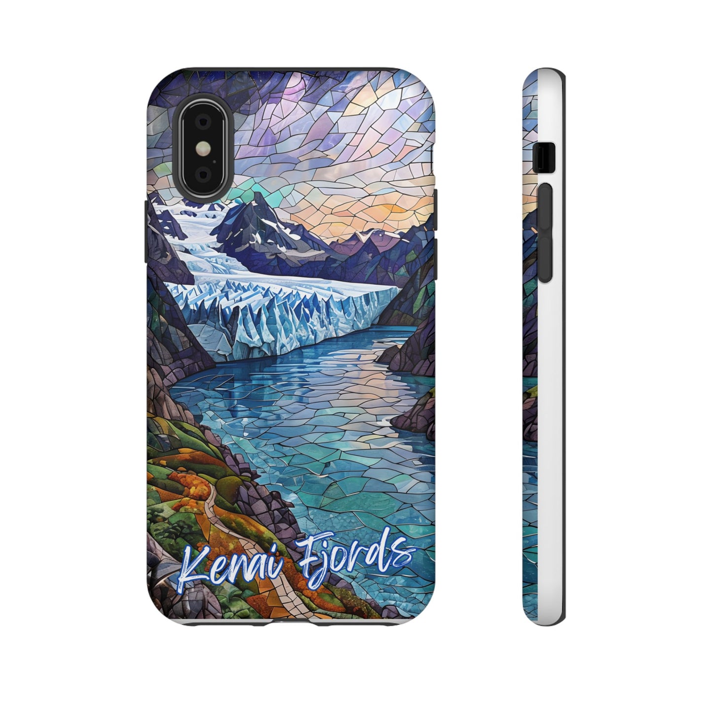 Kenai Fjords National Park Alaska Phone Case, Mosaic Phone Case, Mountain Nature Art, National Park Gift, Scenic Forest Phone Cover