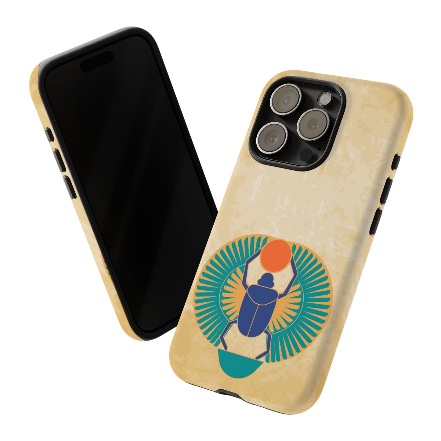 Ancient Egyptian Scarab Beetle Tough Phone Case - Symbol of Rebirth Design, Mythological Art, Compatible with iPhone, Galaxy, and Google