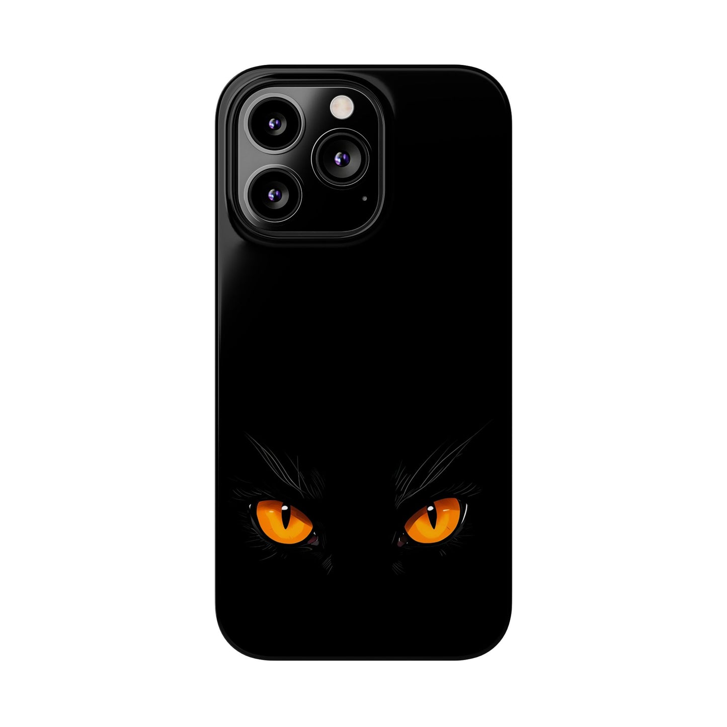Black Cat Slim Phone Case - Gothic Halloween Aesthetic, Subtle Spookycore Aesthetic, Compatible with iPhone, Galaxy, and Google Phones