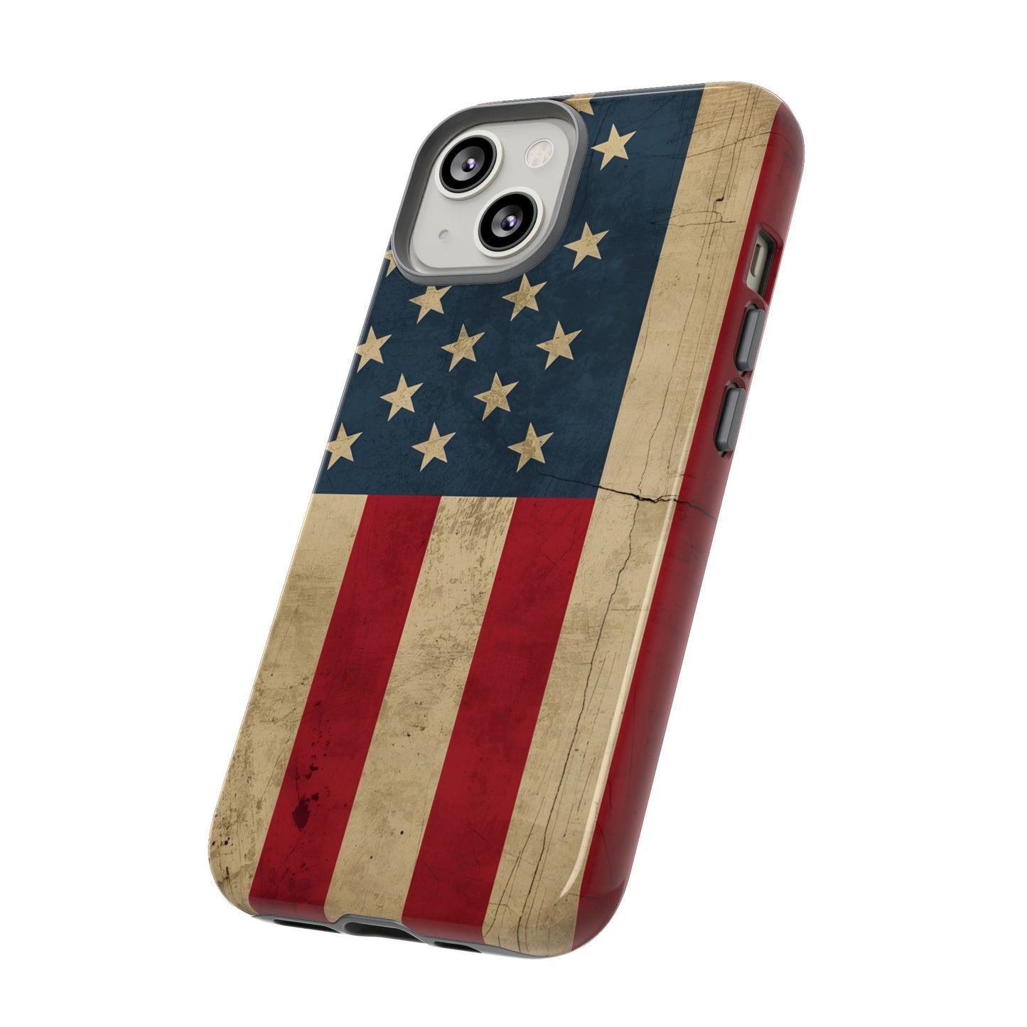 Rustic Flag Tough Phone Case, American Grunge USA Phone Cover, compatible with iPhone 17, 16, 15, 14, 13, Galaxy, Google
