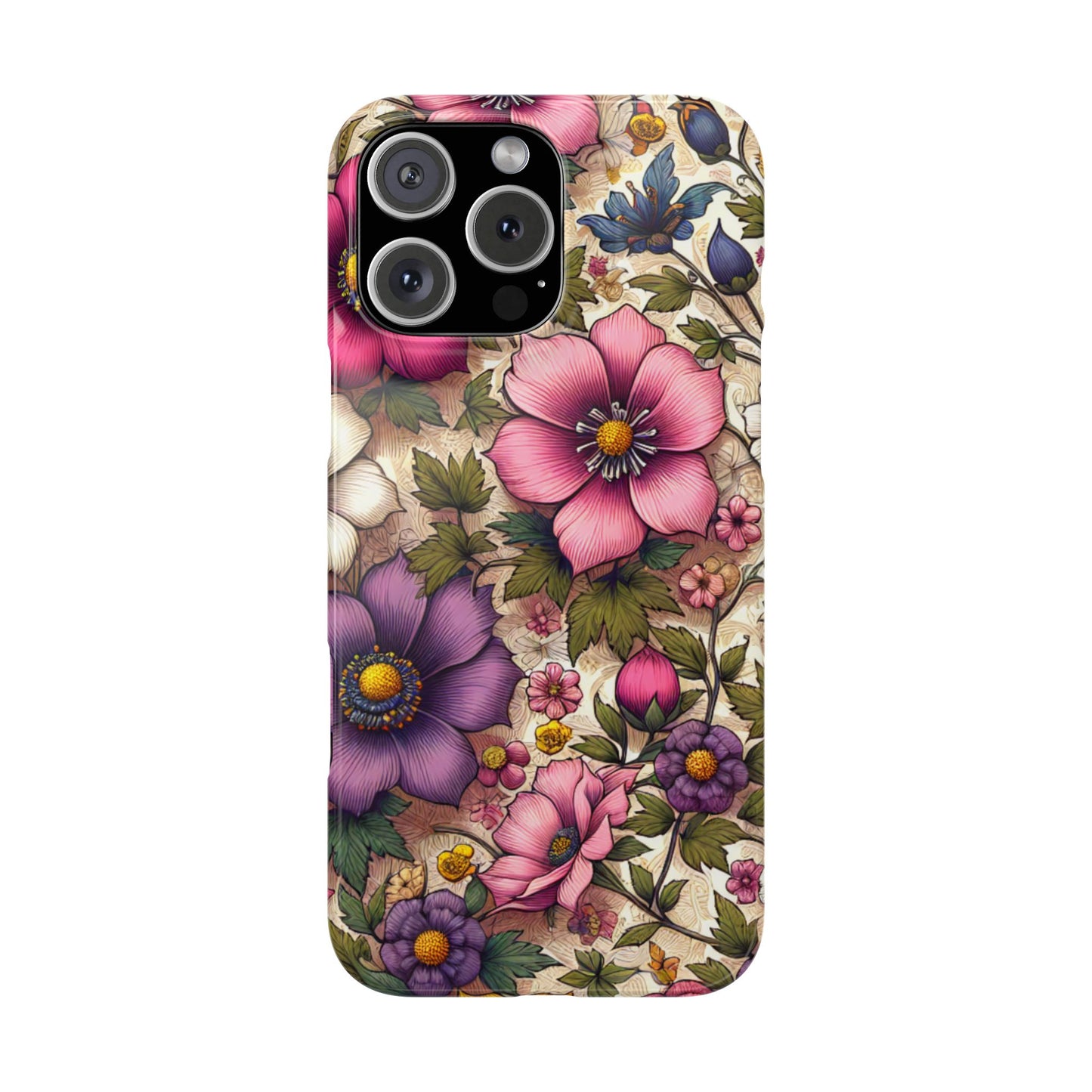 Floral Slim Phone Case - Vibrant Flower Design, Unique Floral iPhone Cover, Flower Phone Case, Gift for Her, Stylish Accessories