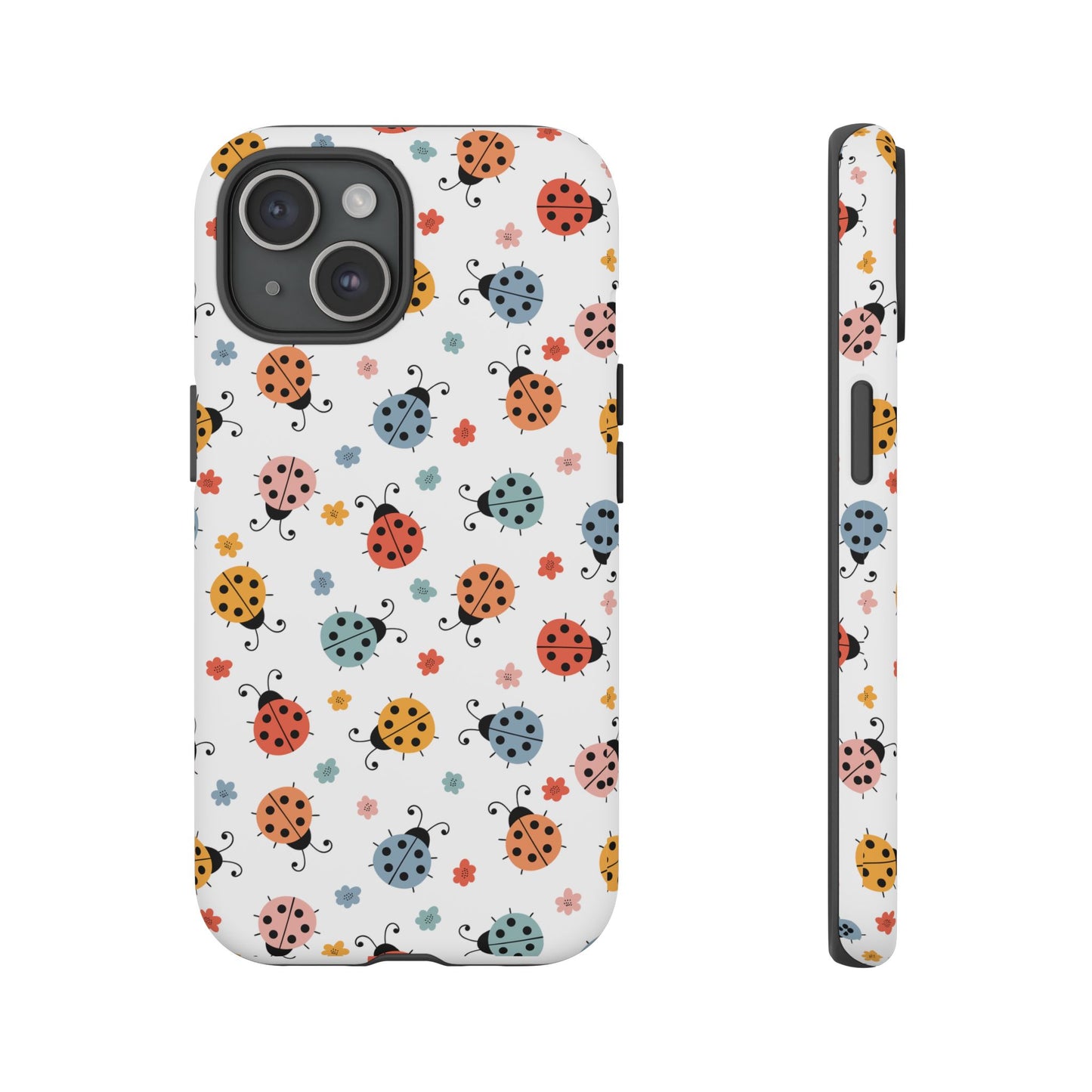 Ladybug Tough Phone Case - Cute Insect Aesthetic, Nature-Inspired Pattern Art, Compatible with iPhone, Galaxy, and Google Phones